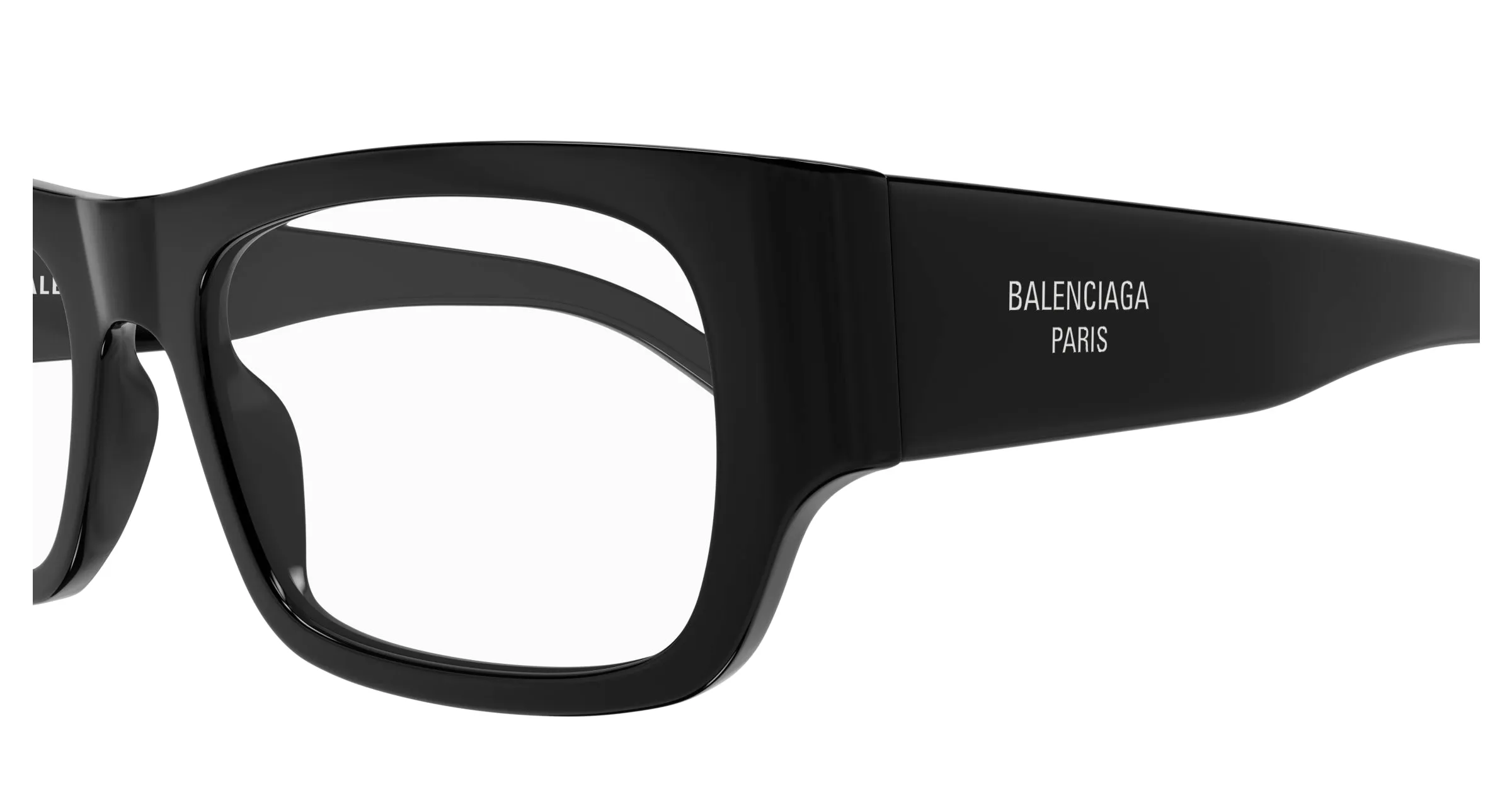 Balenciaga BB0370O 001 Montature da vista Acetato Nero Trasparente Squadrata - immagine 3