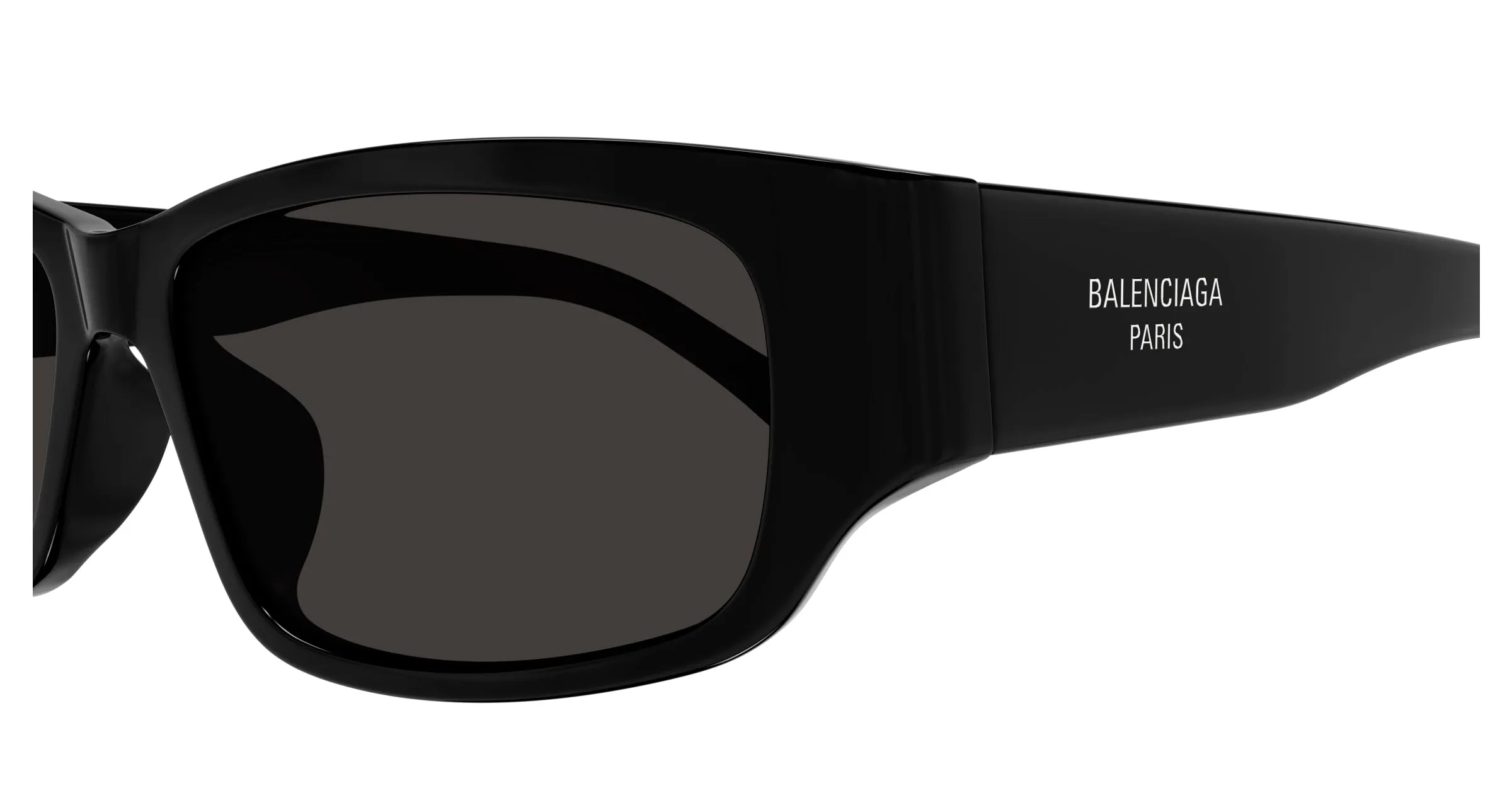 Balenciaga BB0368SK 001 Occhiali da sole Acetato Nero Grigio Squadrata - immagine 3
