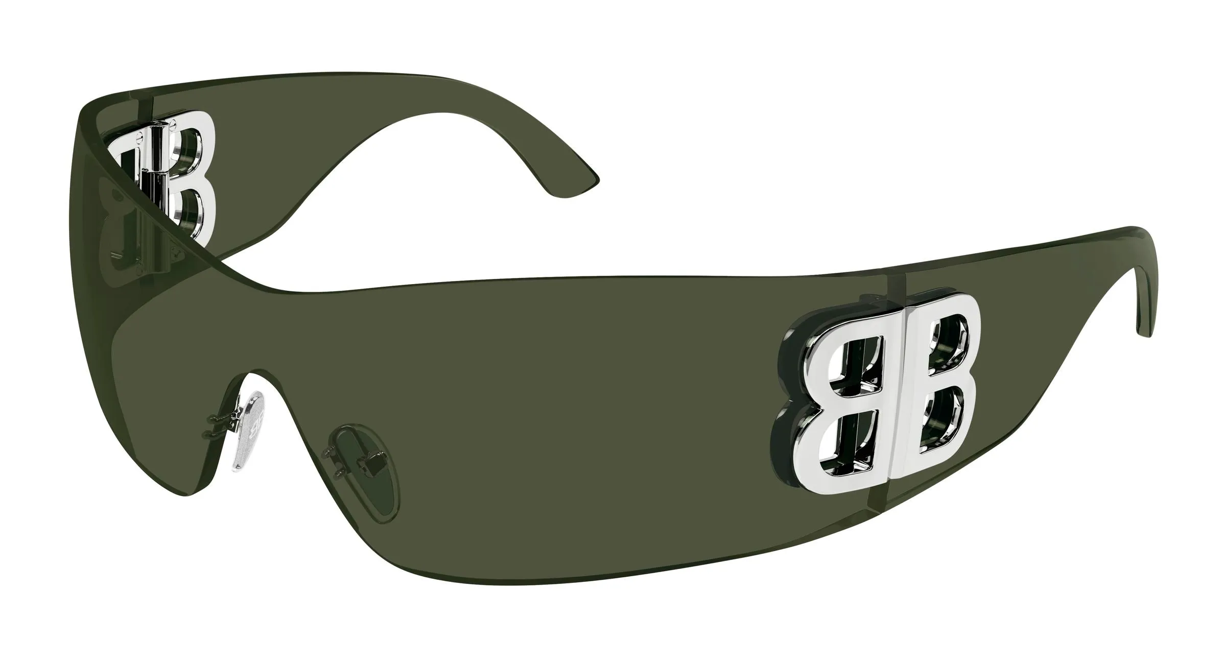 Balenciaga BB0359S 006 Occhiali da sole Acetato Verde Verde Maschera - immagine 1