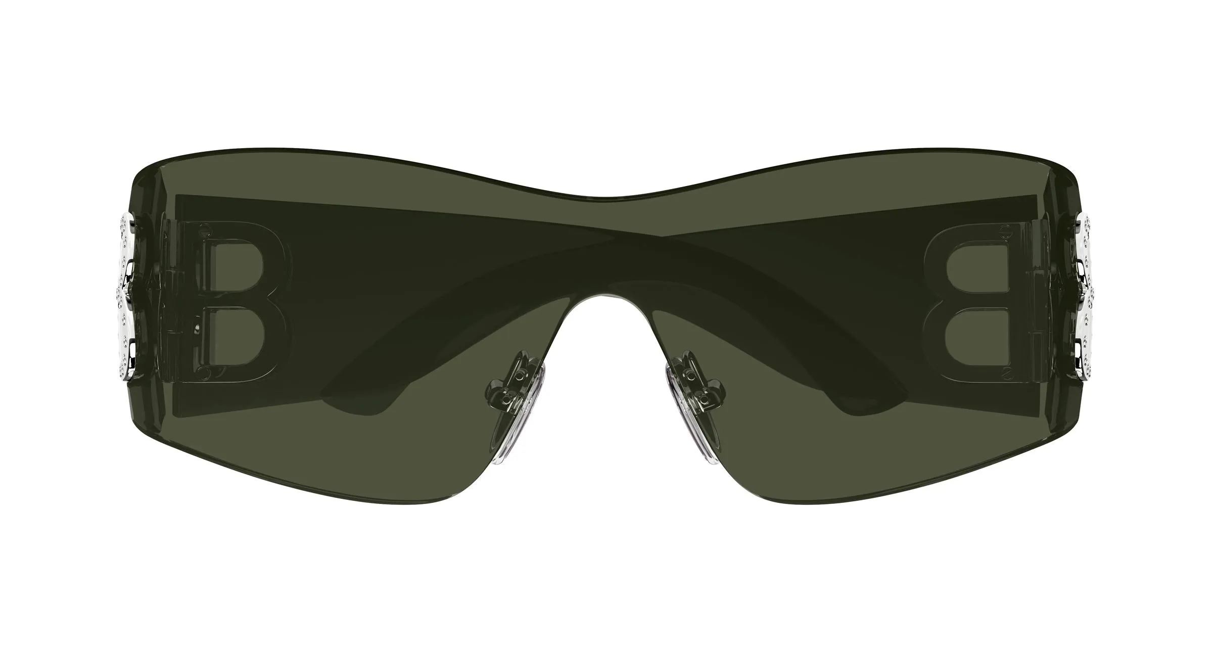 Balenciaga BB0359S 006 Occhiali da sole Acetato Verde Verde Maschera - immagine 2