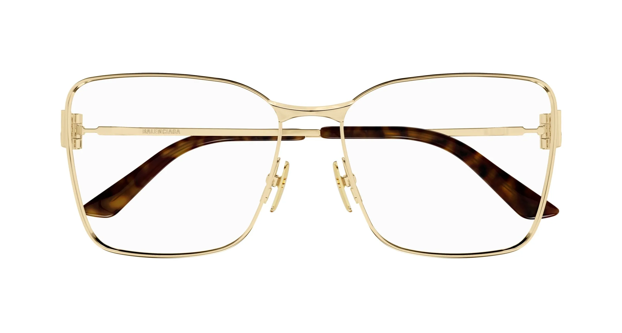 Balenciaga BB0339O 003 Montature da vista Acetato Oro Trasparente Squadrata - immagine 2