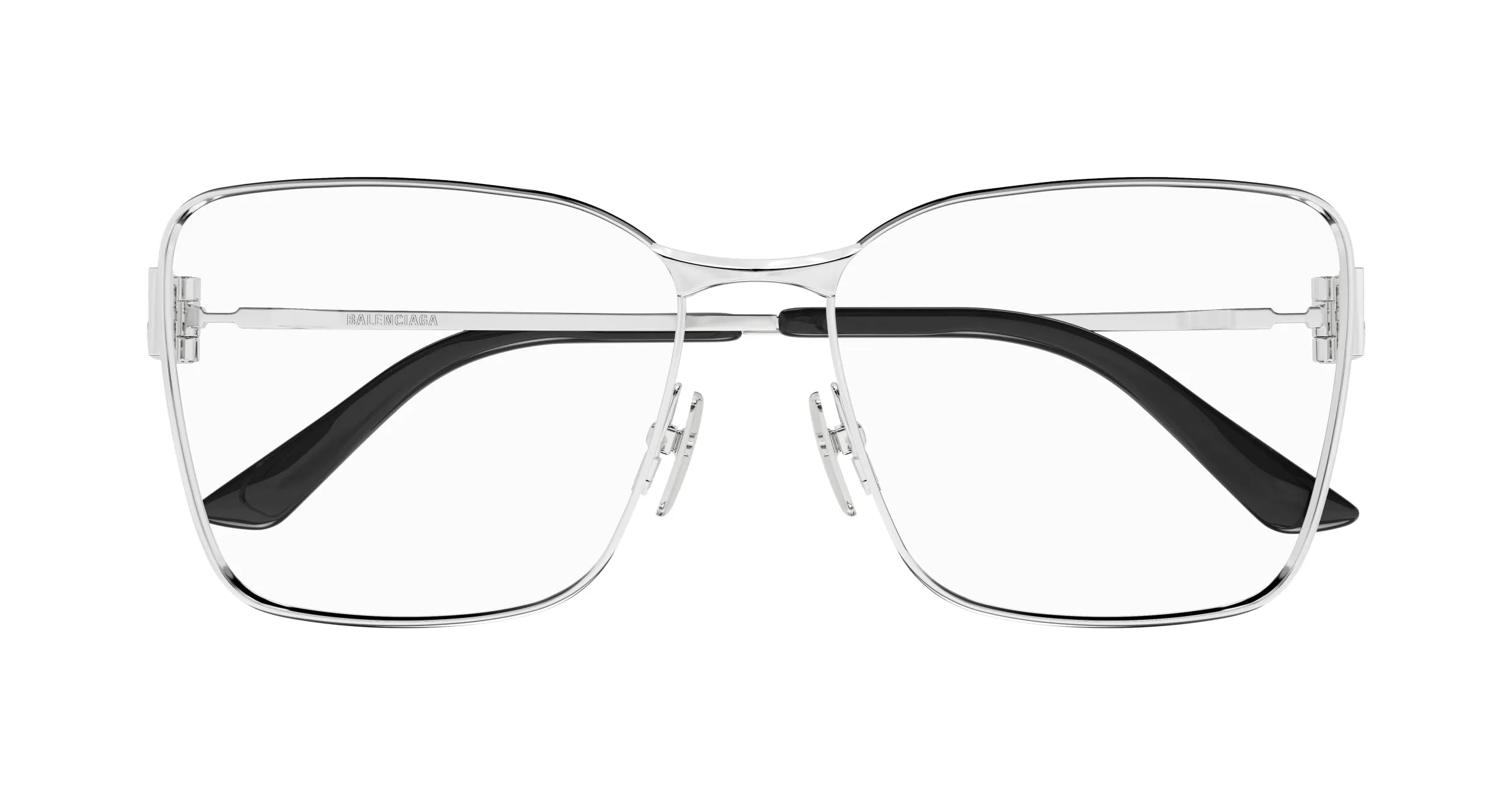 Balenciaga BB0339O 002 Montature da vista Acetato Argento Trasparente Squadrata - immagine 2