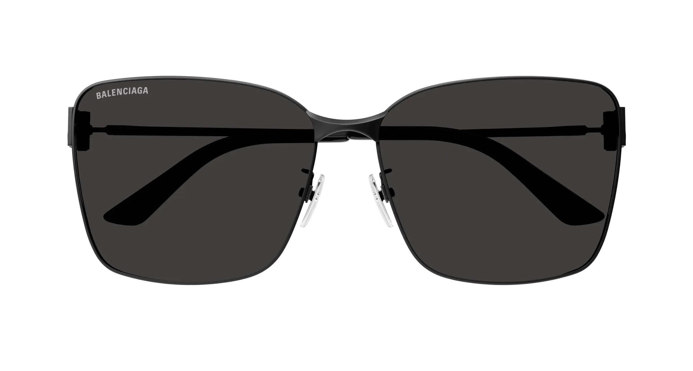 Balenciaga BB0338SK 001 Occhiali da sole Acetato Nero Grigio Squadrata - immagine 2