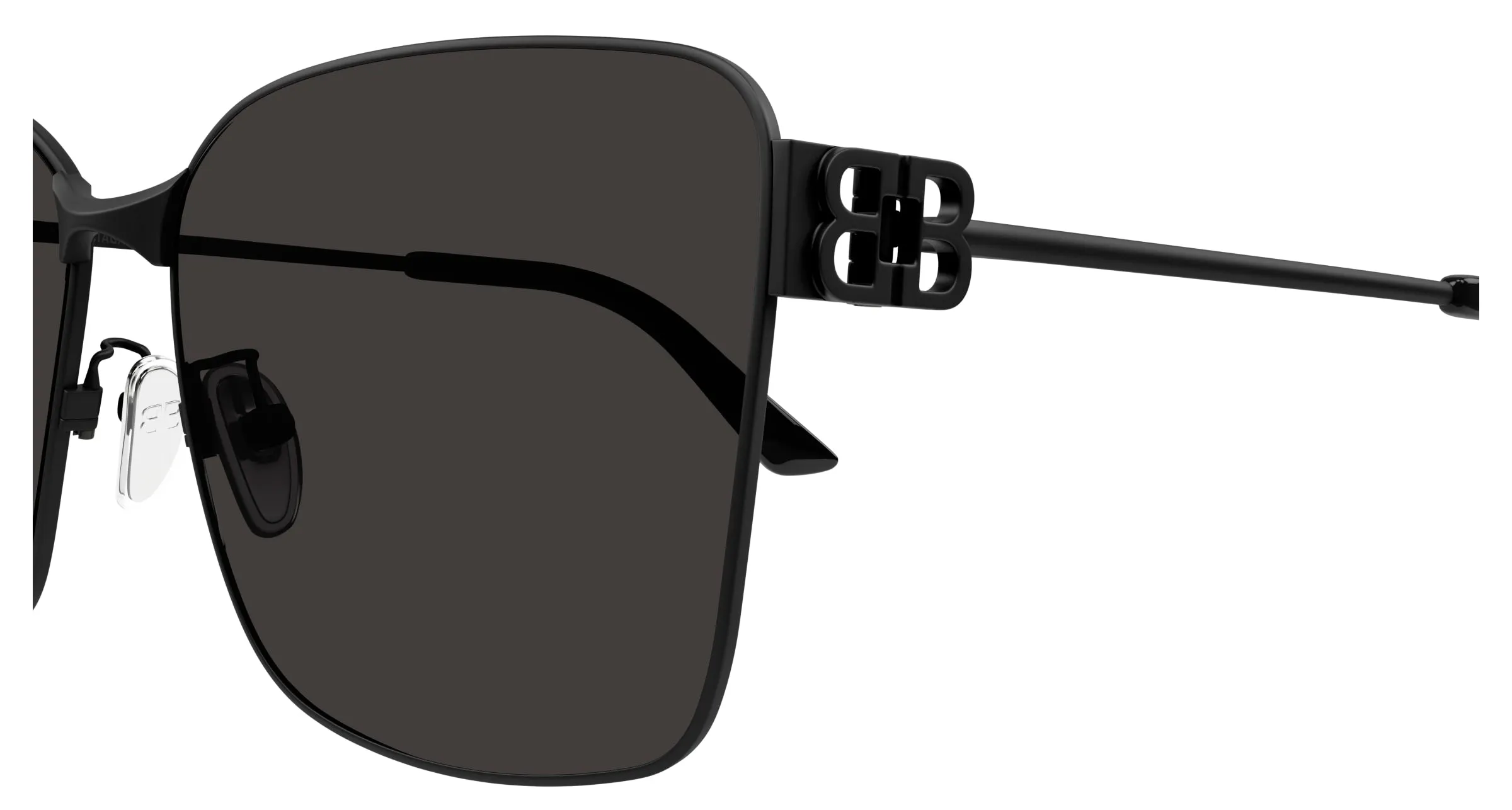Balenciaga BB0338SK 001 Occhiali da sole Acetato Nero Grigio Squadrata - immagine 3