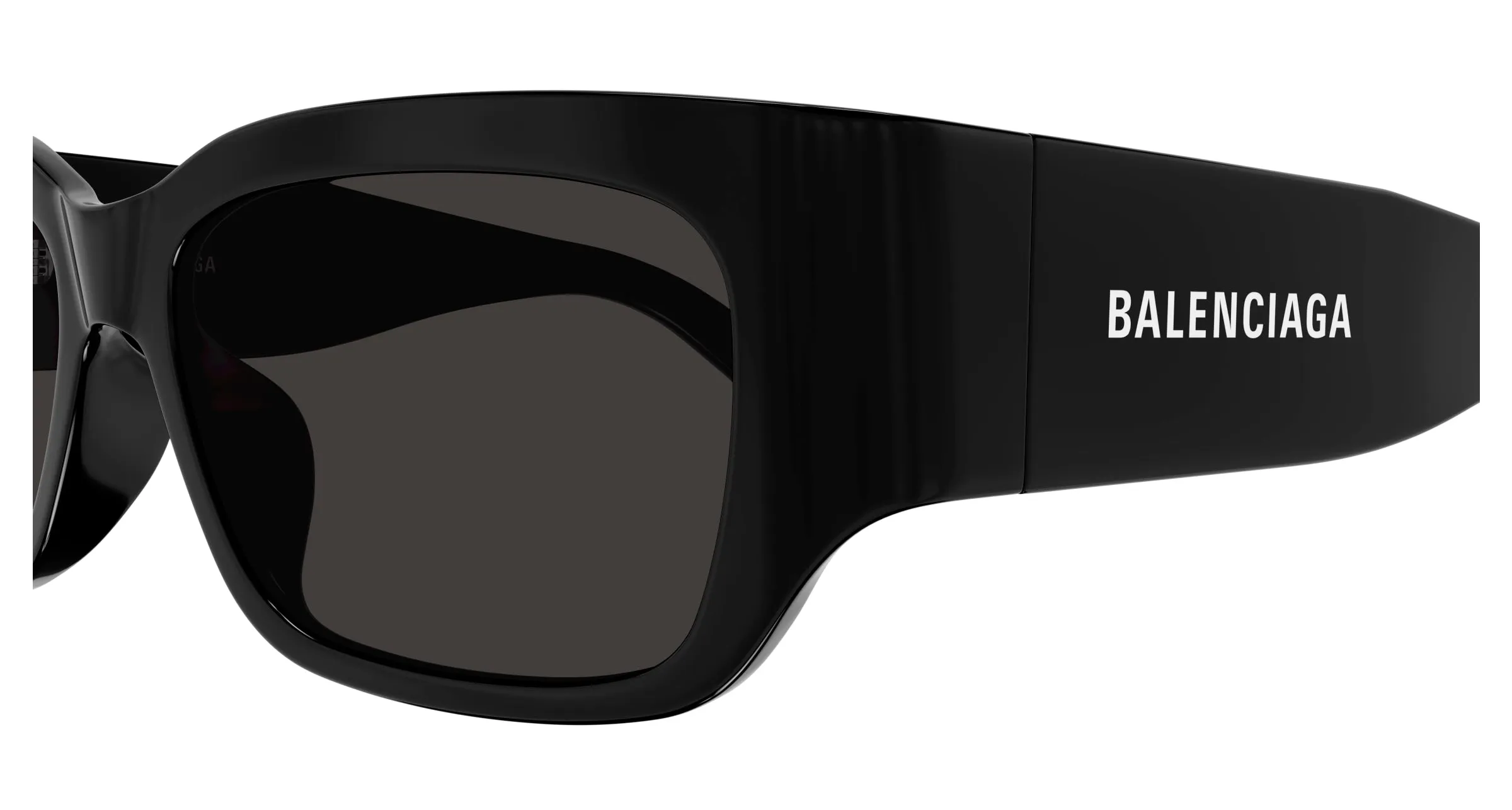 Balenciaga BB0331SK 001 Occhiali da sole Acetato Nero Grigio Squadrata - immagine 3