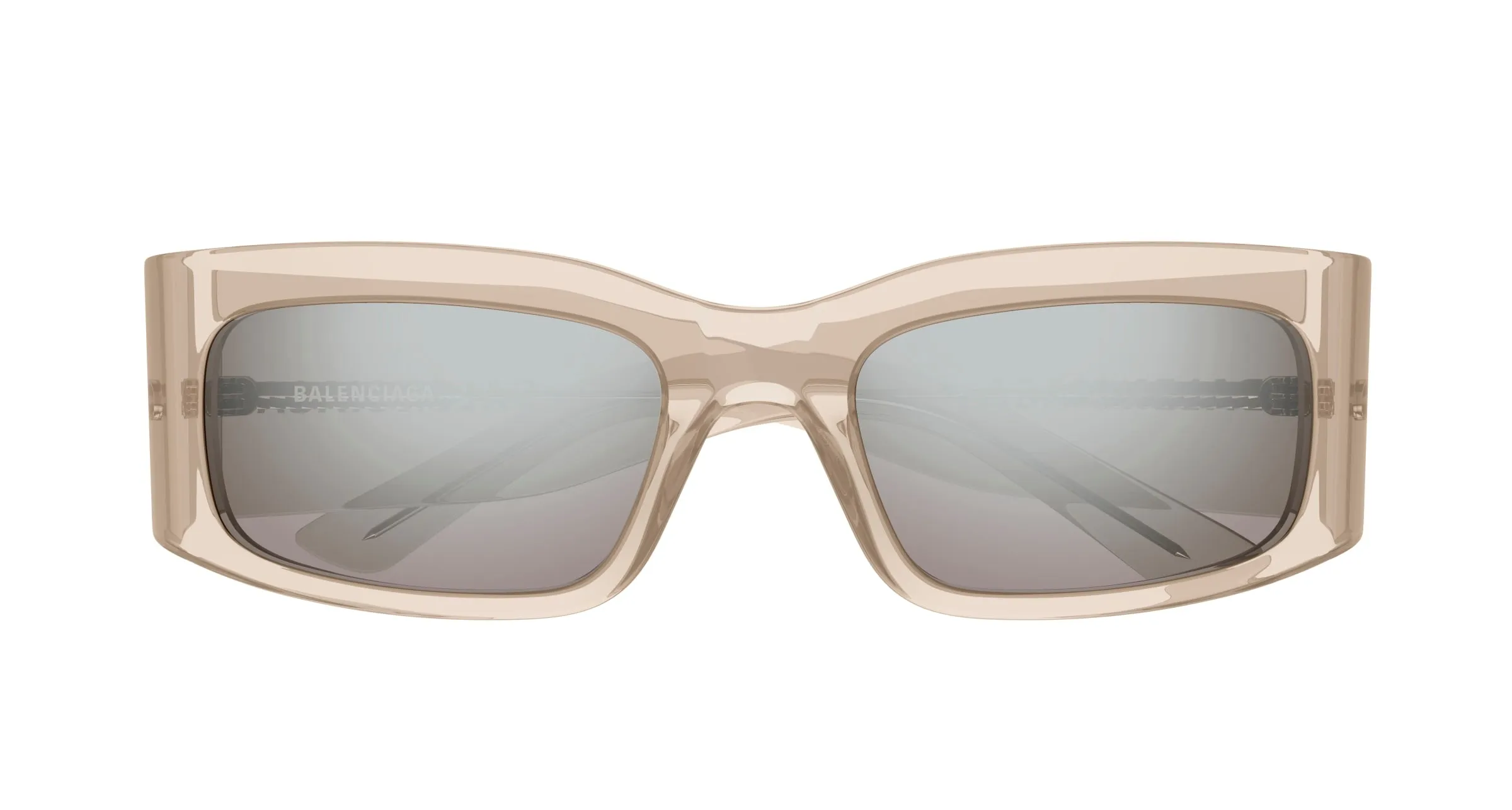 Balenciaga BB0328S 008 Occhiali da sole Acetato Avorio Argento Squadrata - immagine 2