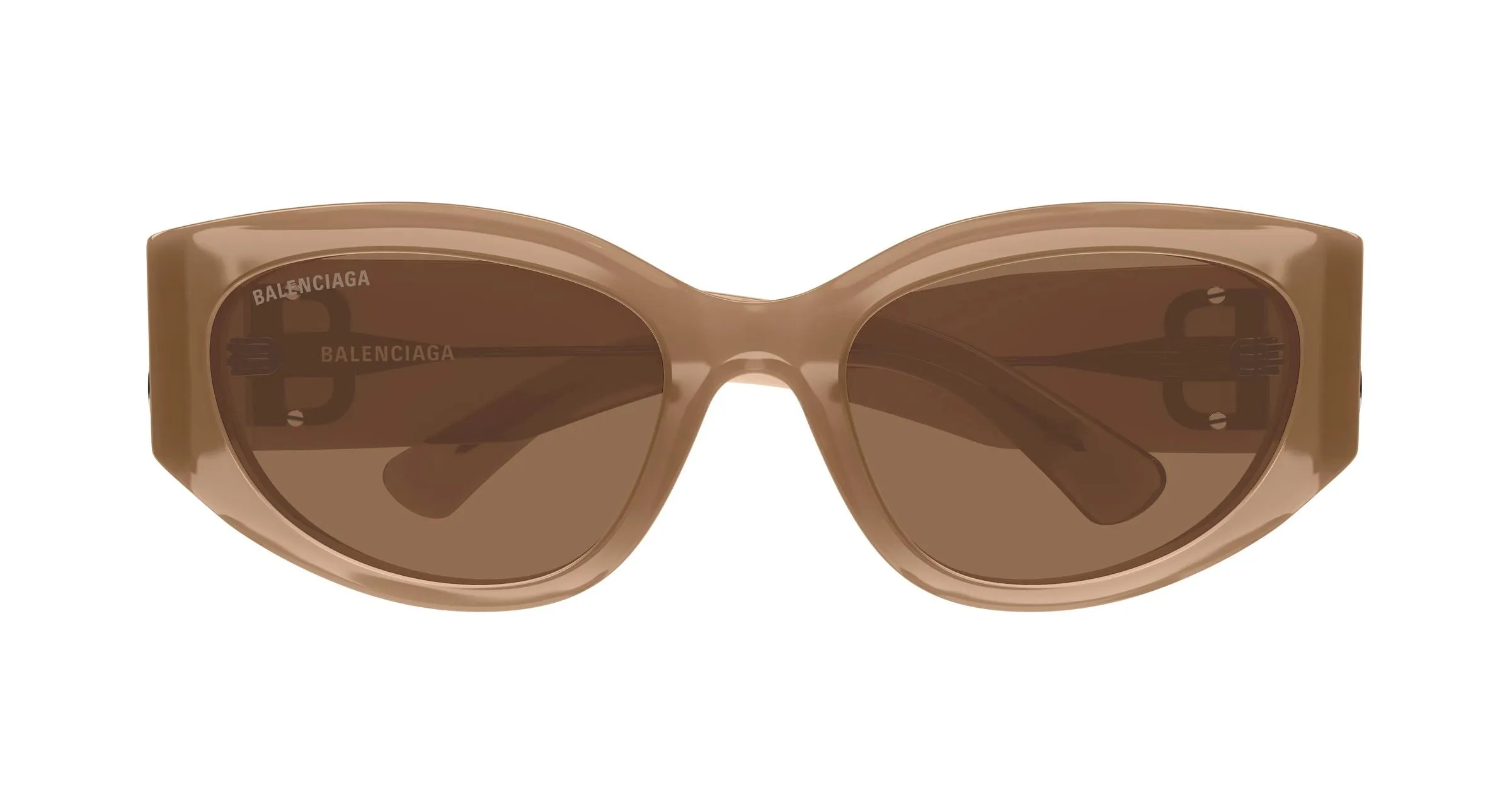 Balenciaga BB0324SK 015 Occhiali da sole Acetato Marrone Marrone Rotonda - immagine 2