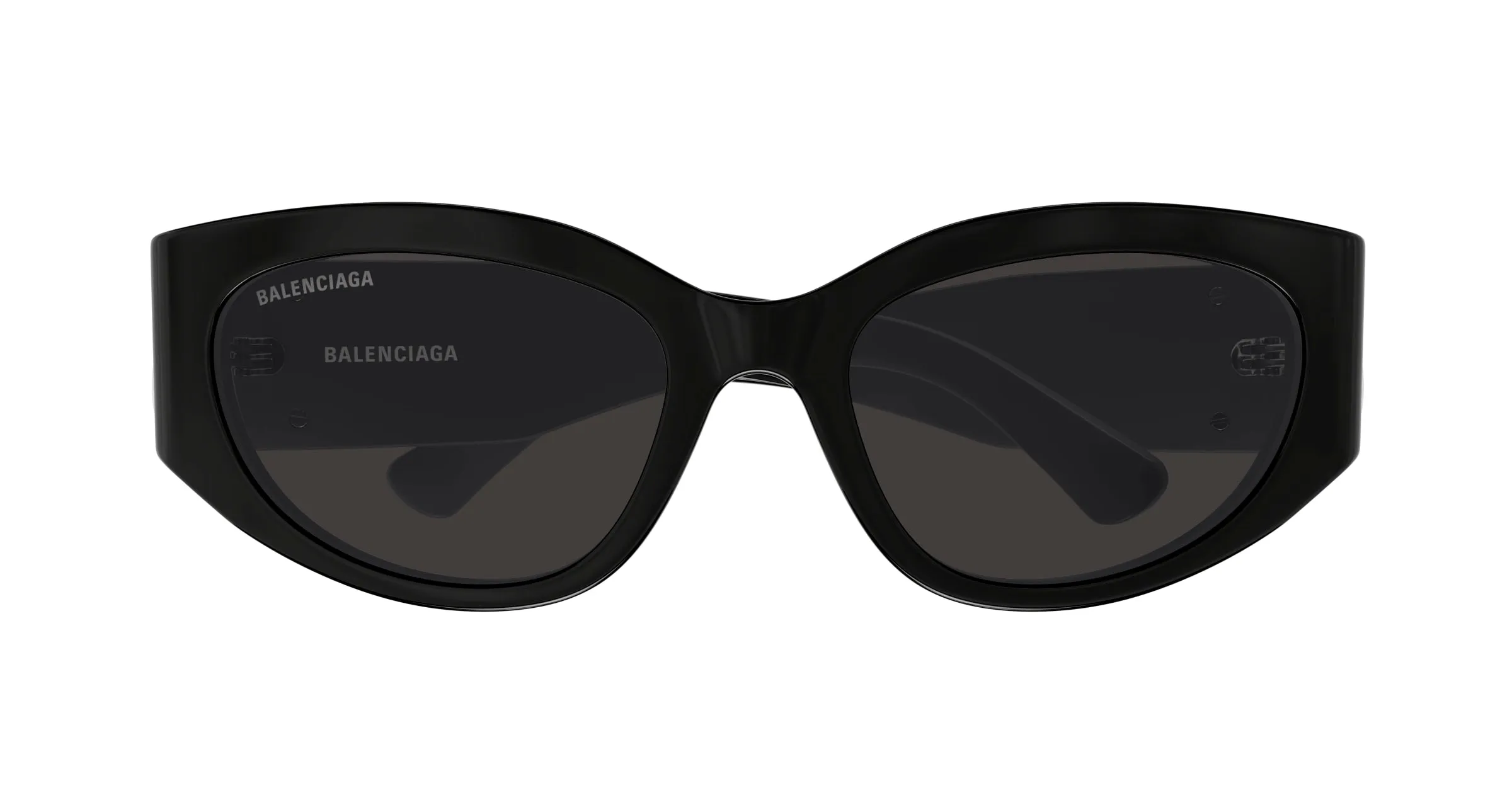 Balenciaga BB0324SK 014 Occhiali da sole Acetato Nero Grigio Rotonda - immagine 2