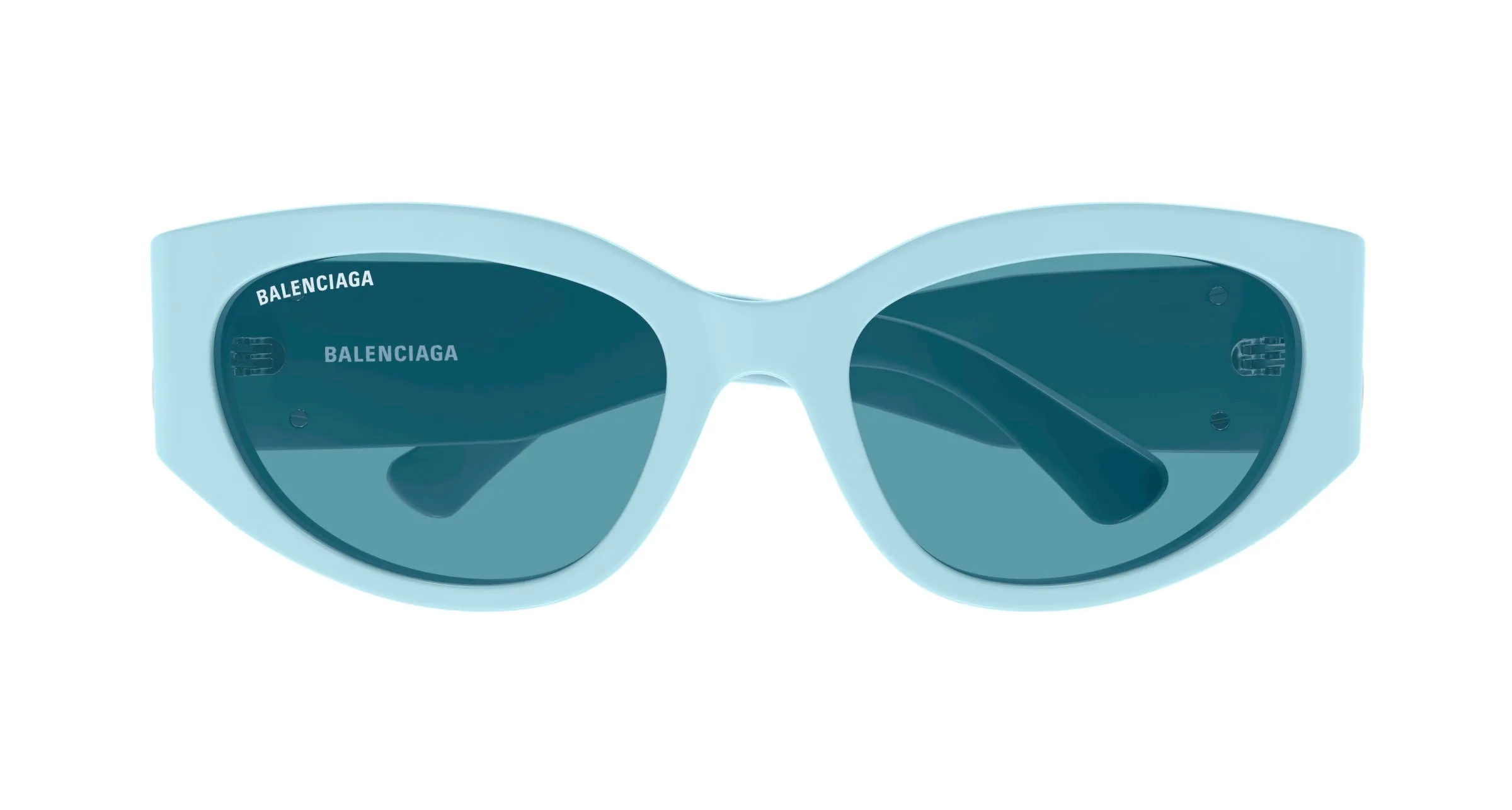 Balenciaga BB0324SK 013 Occhiali da sole Acetato Blu Azzurro Rotonda - immagine 2
