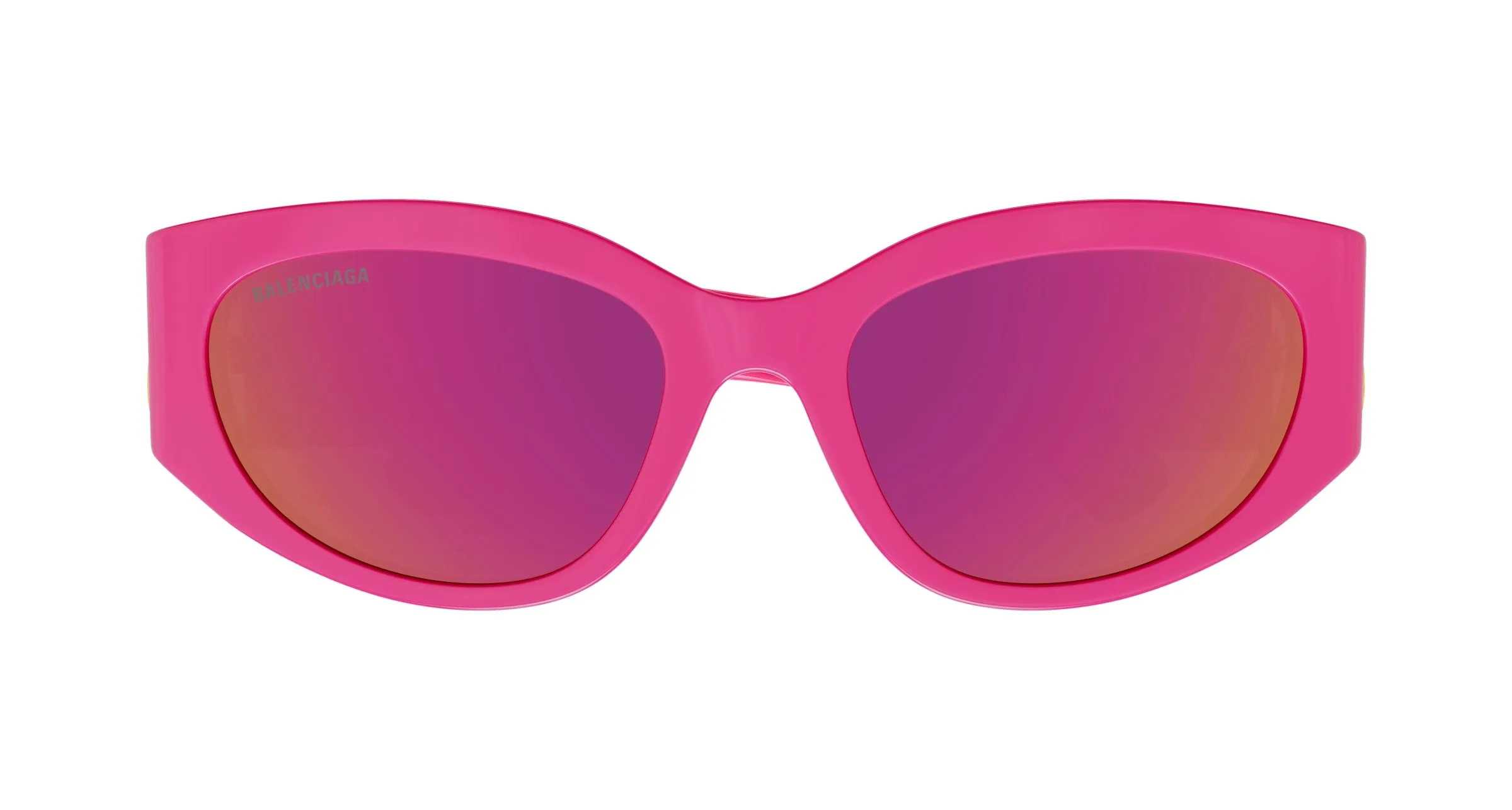 Balenciaga BB0324SK 010 Occhiali da sole Acetato Fucsia Rosa Rotonda - immagine 2
