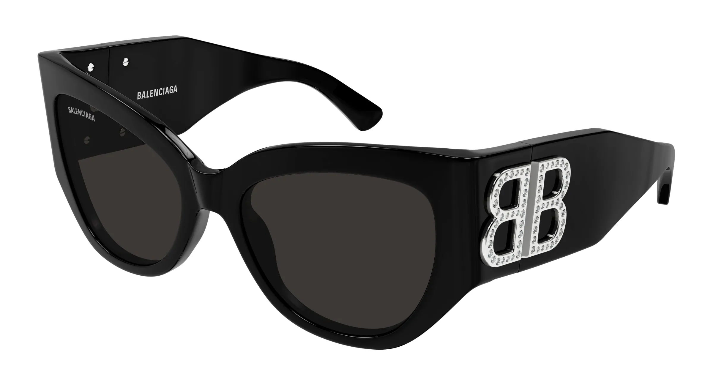 Balenciaga BB0322S 007 Occhiali da sole Acetato Nero Grigio Farfalla - immagine 1
