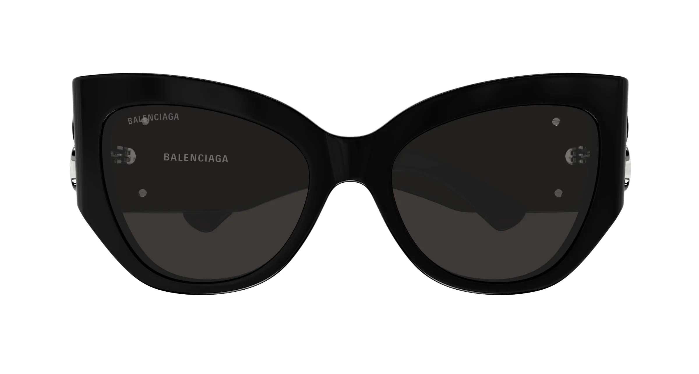 Balenciaga BB0322S 007 Occhiali da sole Acetato Nero Grigio Farfalla - immagine 2