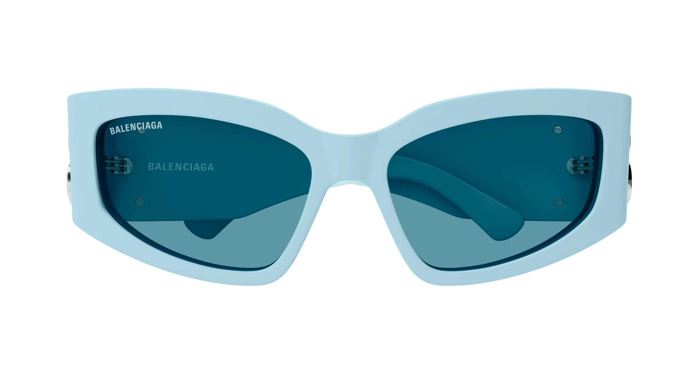 Balenciaga BB0321S 014 Occhiali da sole Acetato Blu Azzurro Cat Eye - immagine 2
