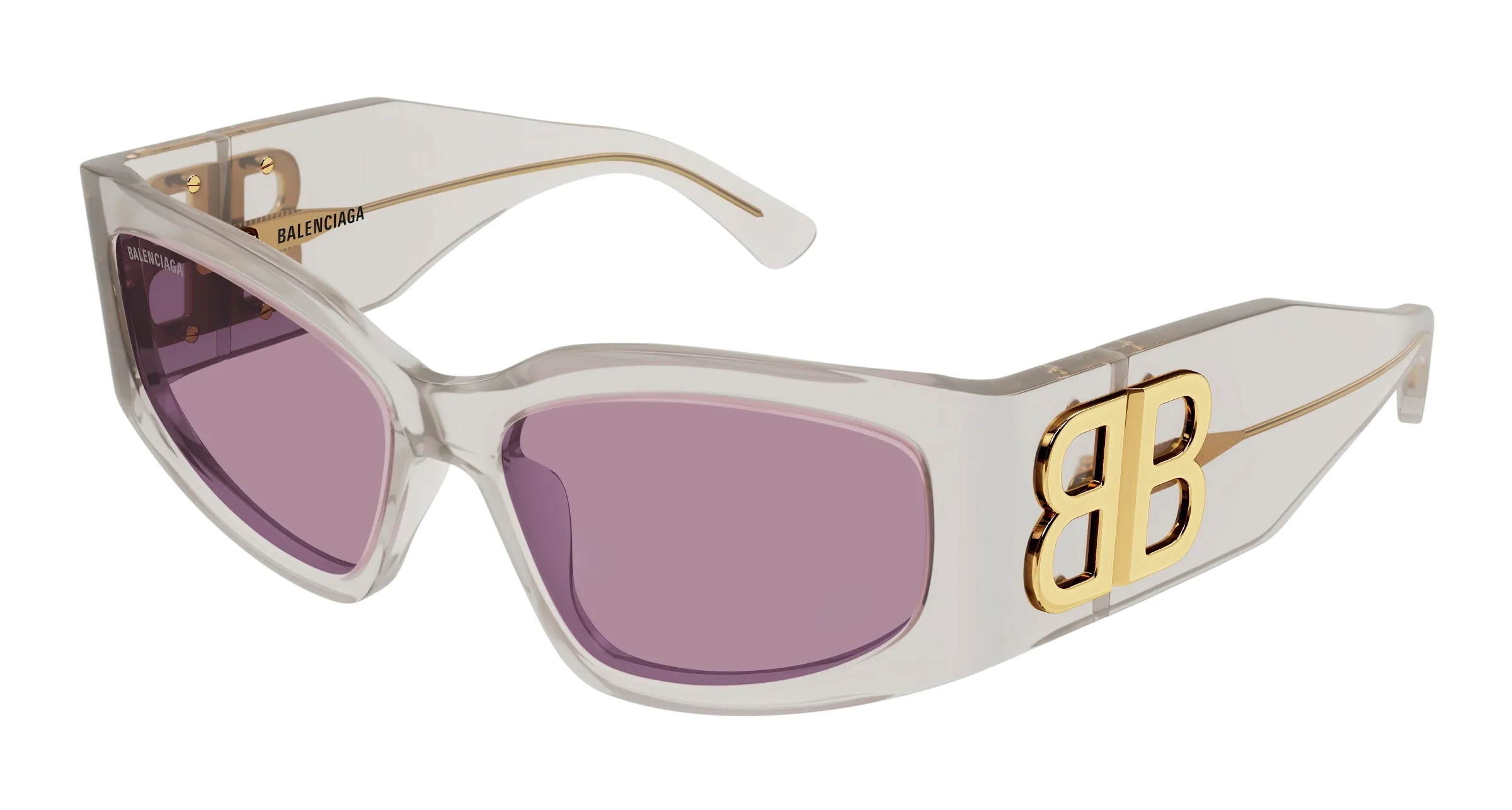 Balenciaga BB0321S 012 Occhiali da sole Acetato Bianco Rosa Cat Eye - immagine 1