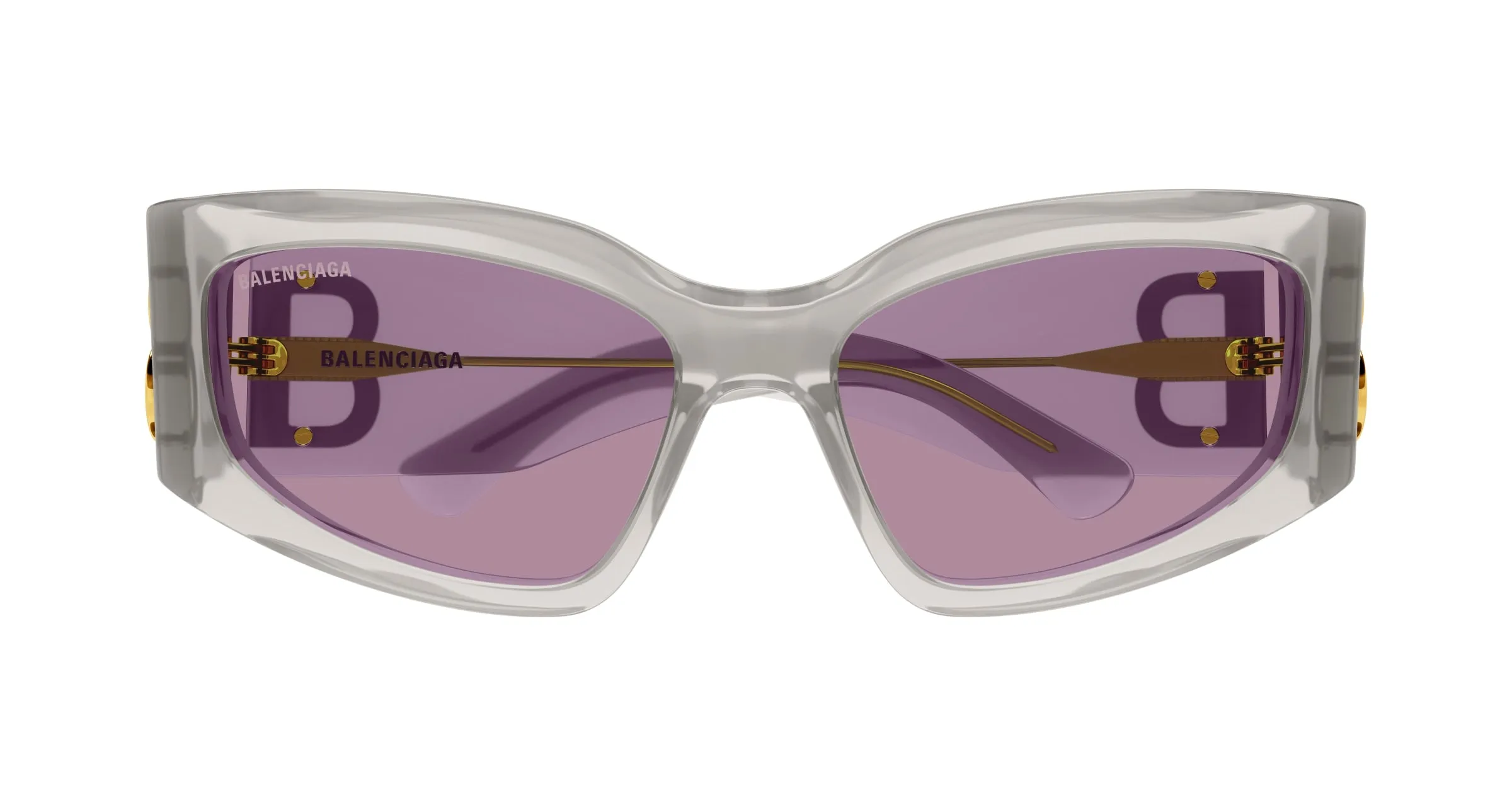 Balenciaga BB0321S 012 Occhiali da sole Acetato Bianco Rosa Cat Eye - immagine 2