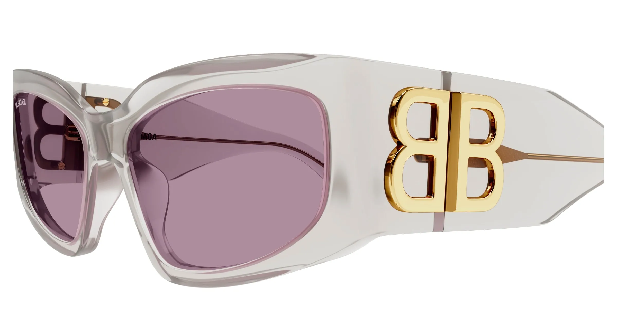 Balenciaga BB0321S 012 Occhiali da sole Acetato Bianco Rosa Cat Eye - immagine 3