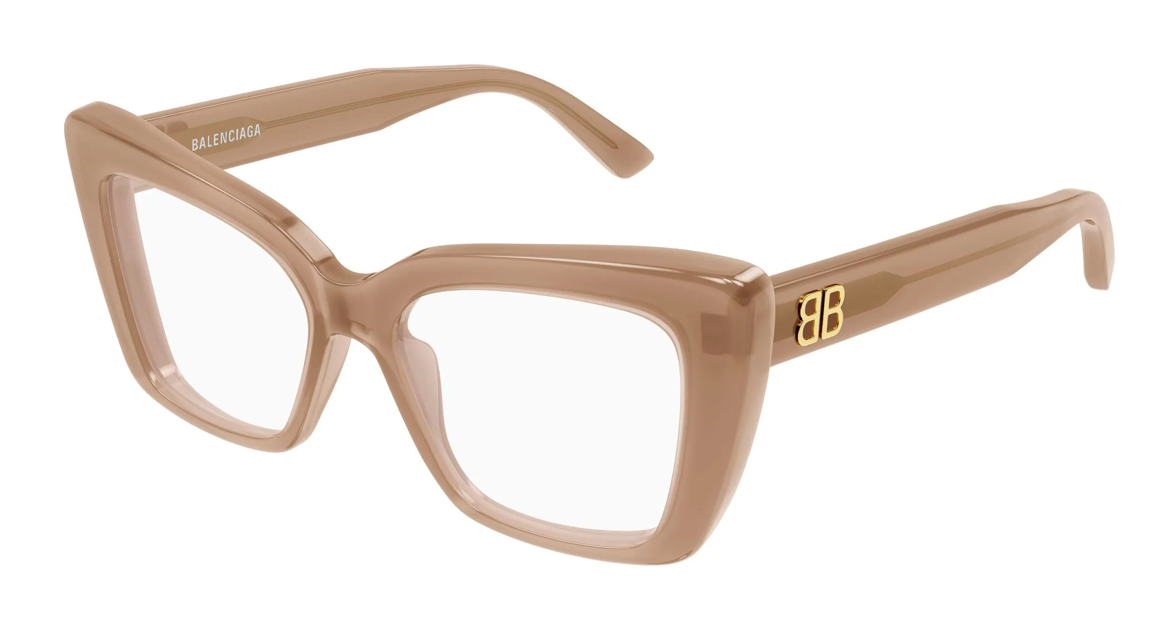 Balenciaga BB0297O 006 Montature da vista Acetato Marrone Trasparente Farfalla - immagine 1
