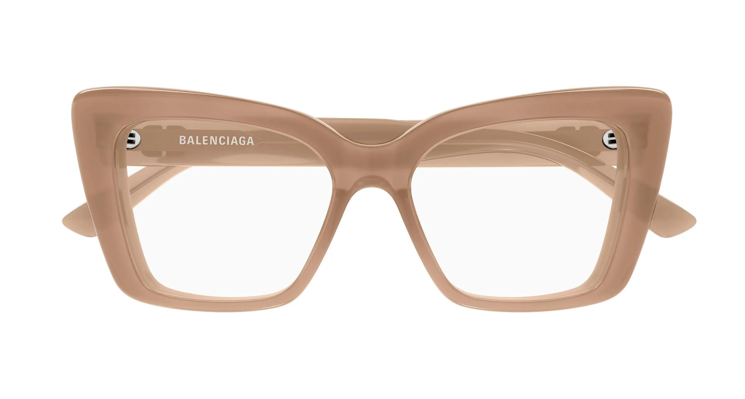 Balenciaga BB0297O 006 Montature da vista Acetato Marrone Trasparente Farfalla - immagine 2