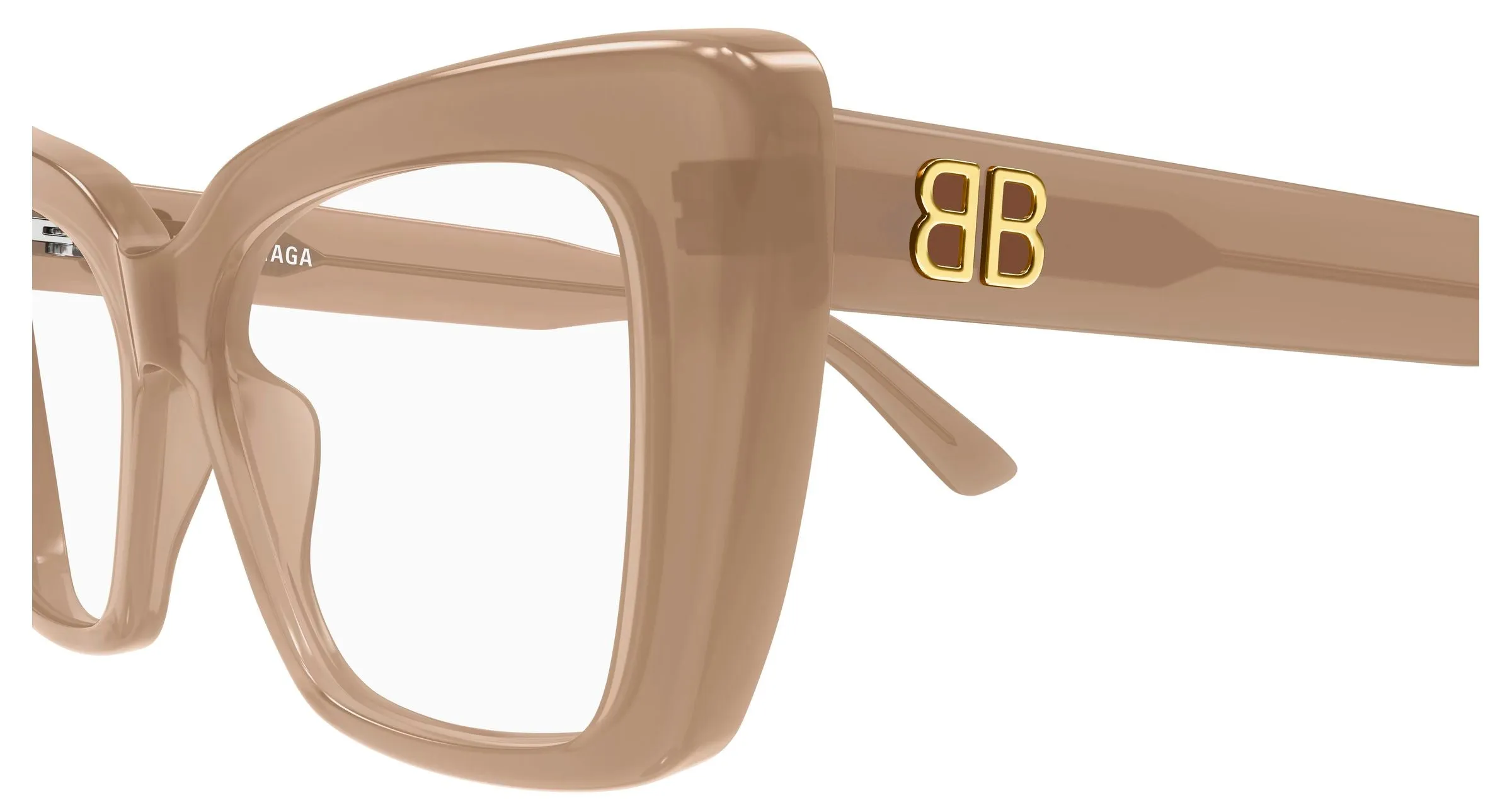 Balenciaga BB0297O 006 Montature da vista Acetato Marrone Trasparente Farfalla - immagine 3