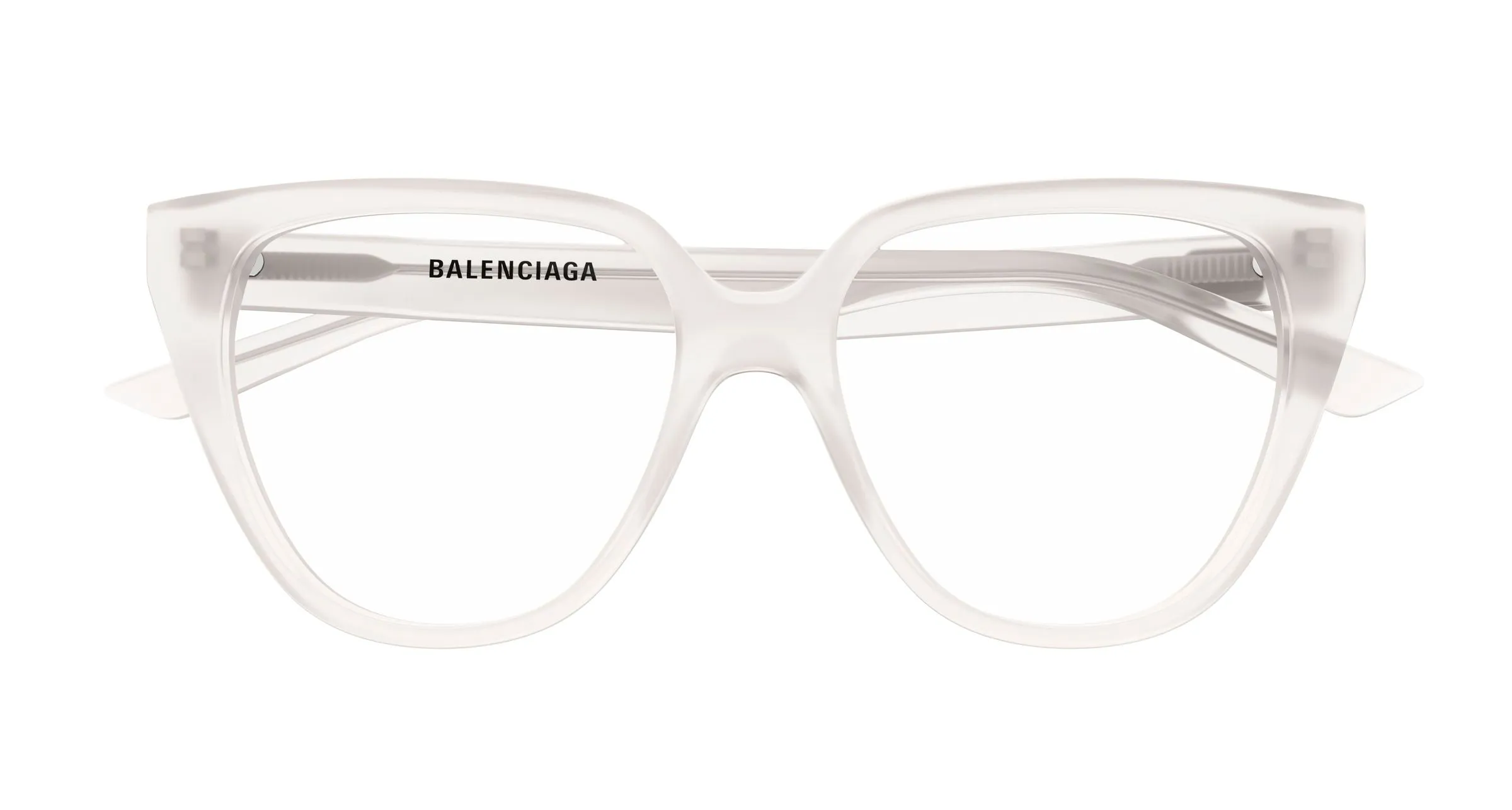 Balenciaga BB0129O 010 Montature da vista Acetato Bianco Trasparente Cat Eye - immagine 2