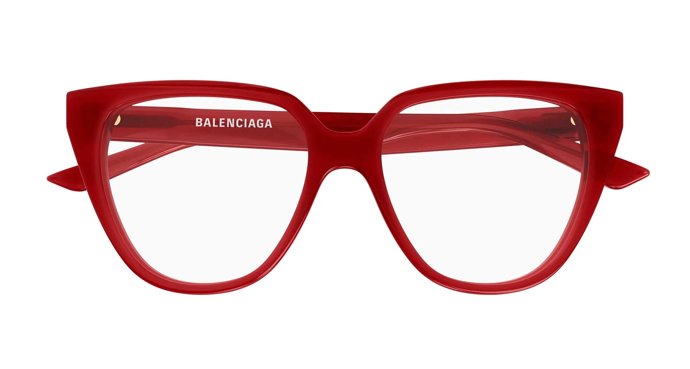 Balenciaga BB0129O 009 Montature da vista Acetato Rosso Trasparente Cat Eye - immagine 2