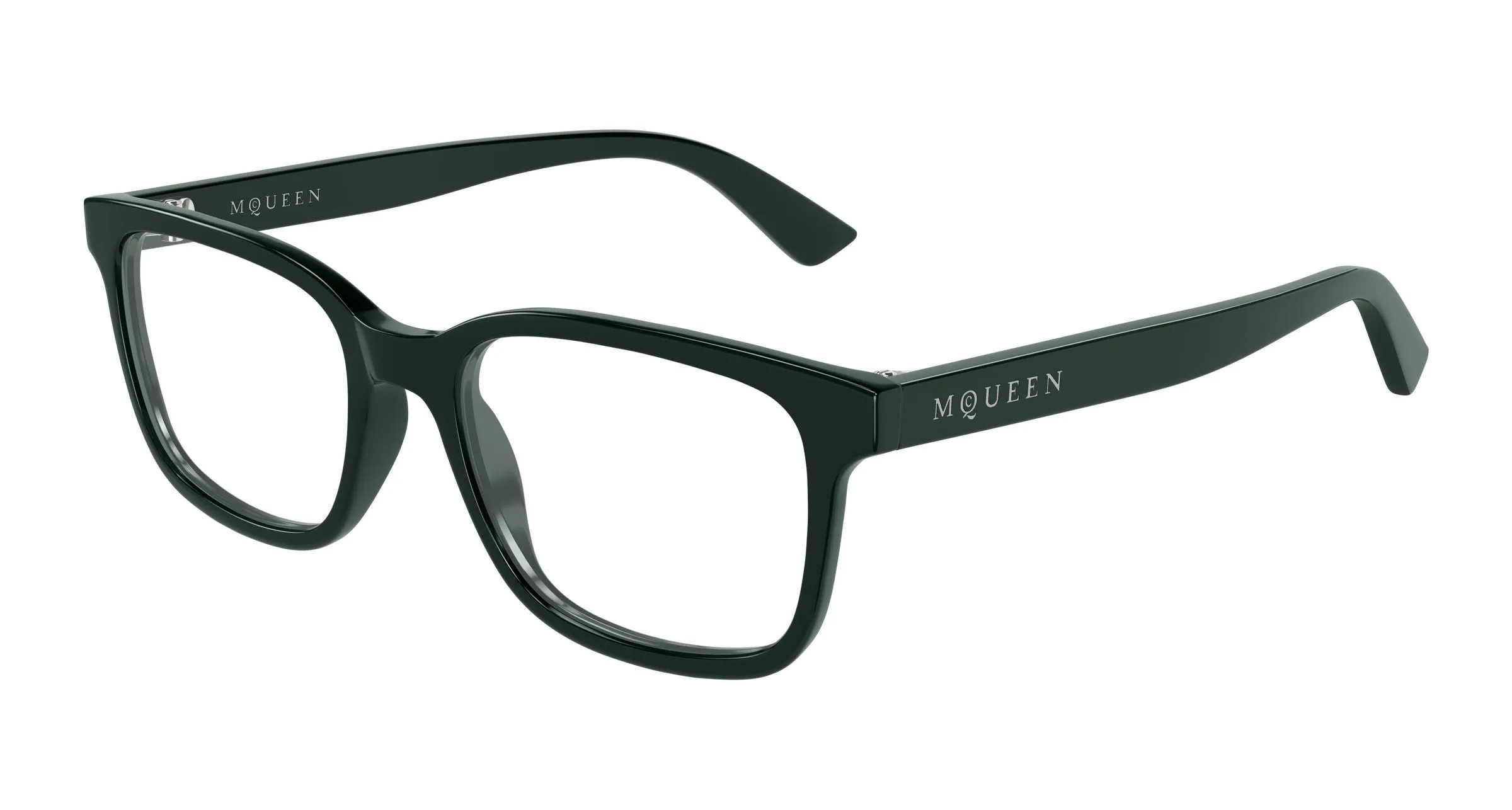 Alexander McQueen AM0541O 009 Montature da vista Acetato Verde Trasparente Squadrata - immagine 1