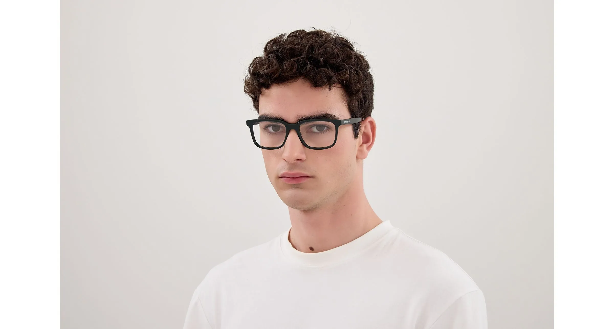 Alexander McQueen AM0541O 009 Montature da vista Acetato Verde Trasparente Squadrata - immagine 4