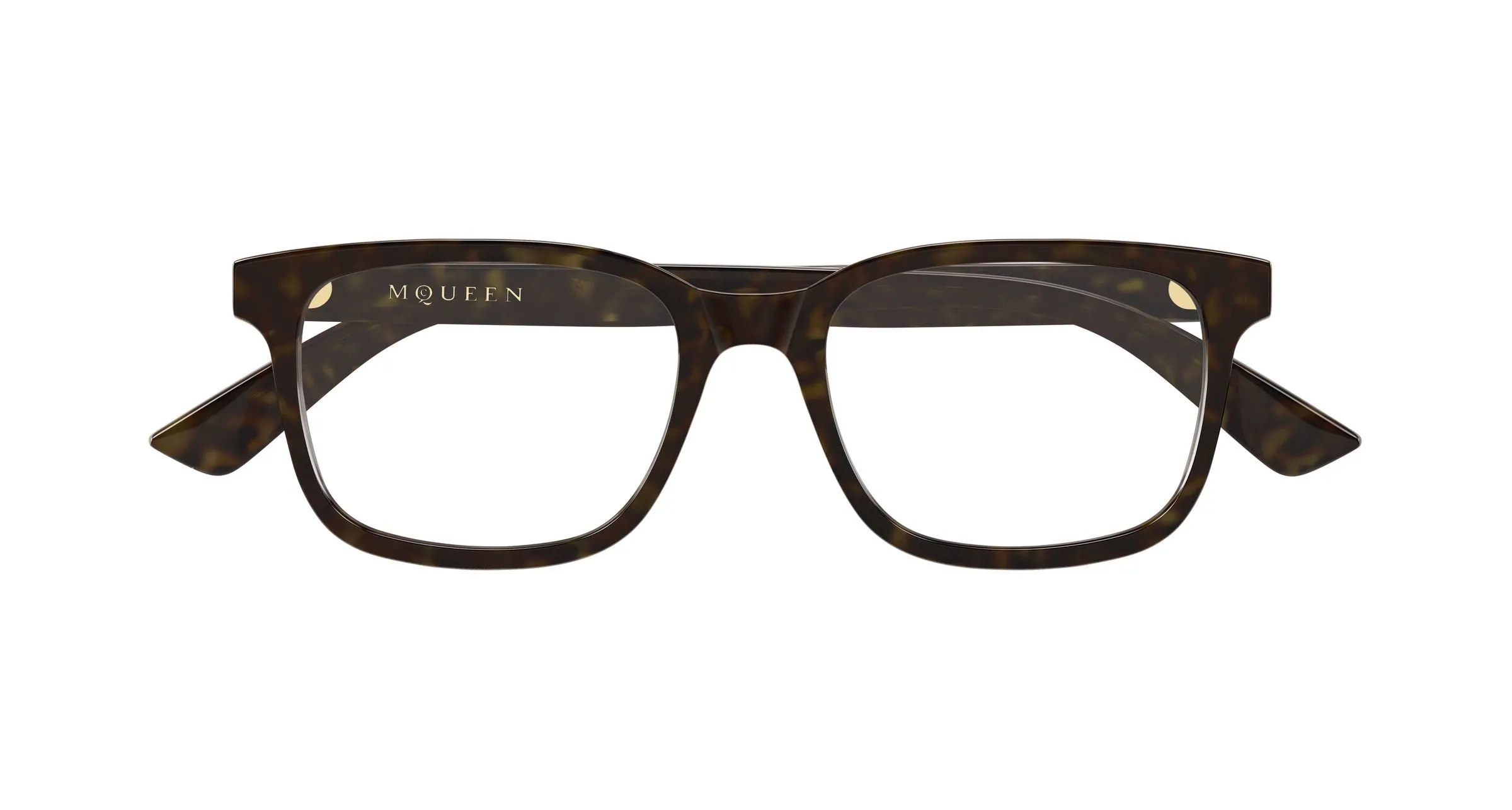 Alexander McQueen AM0541O 008 Montature da vista Acetato Havana Trasparente Squadrata - immagine 2