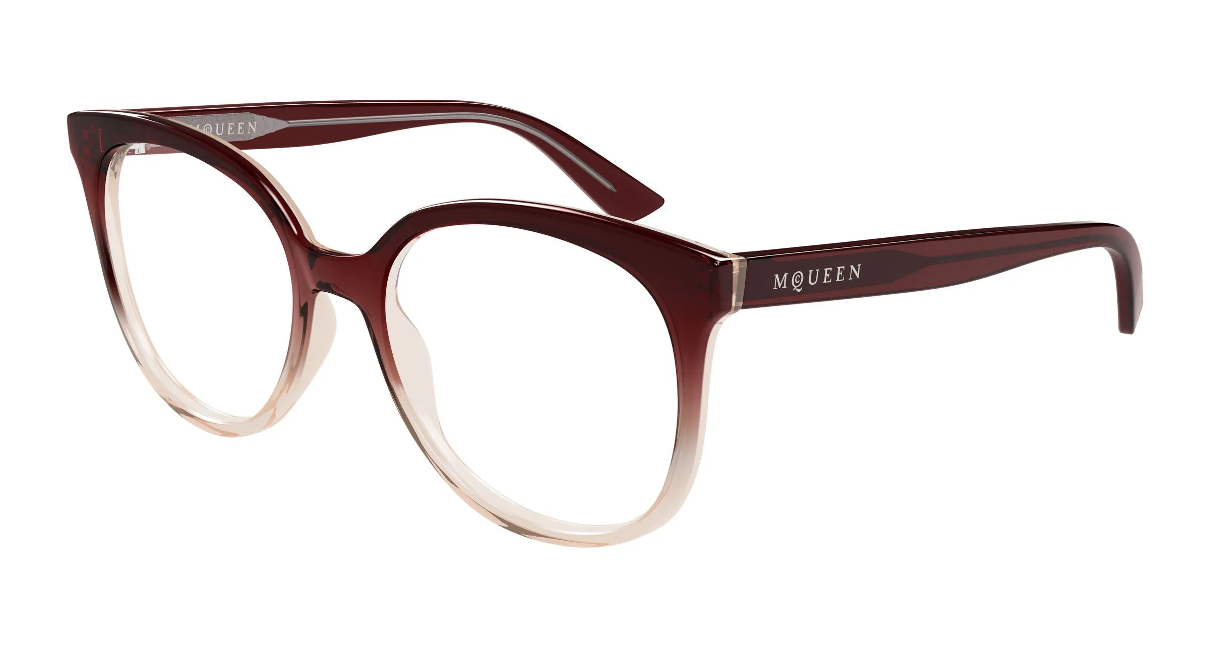 Alexander McQueen AM0540O 006 Montature da vista Acetato Rosso Trasparente Cat Eye - immagine 1