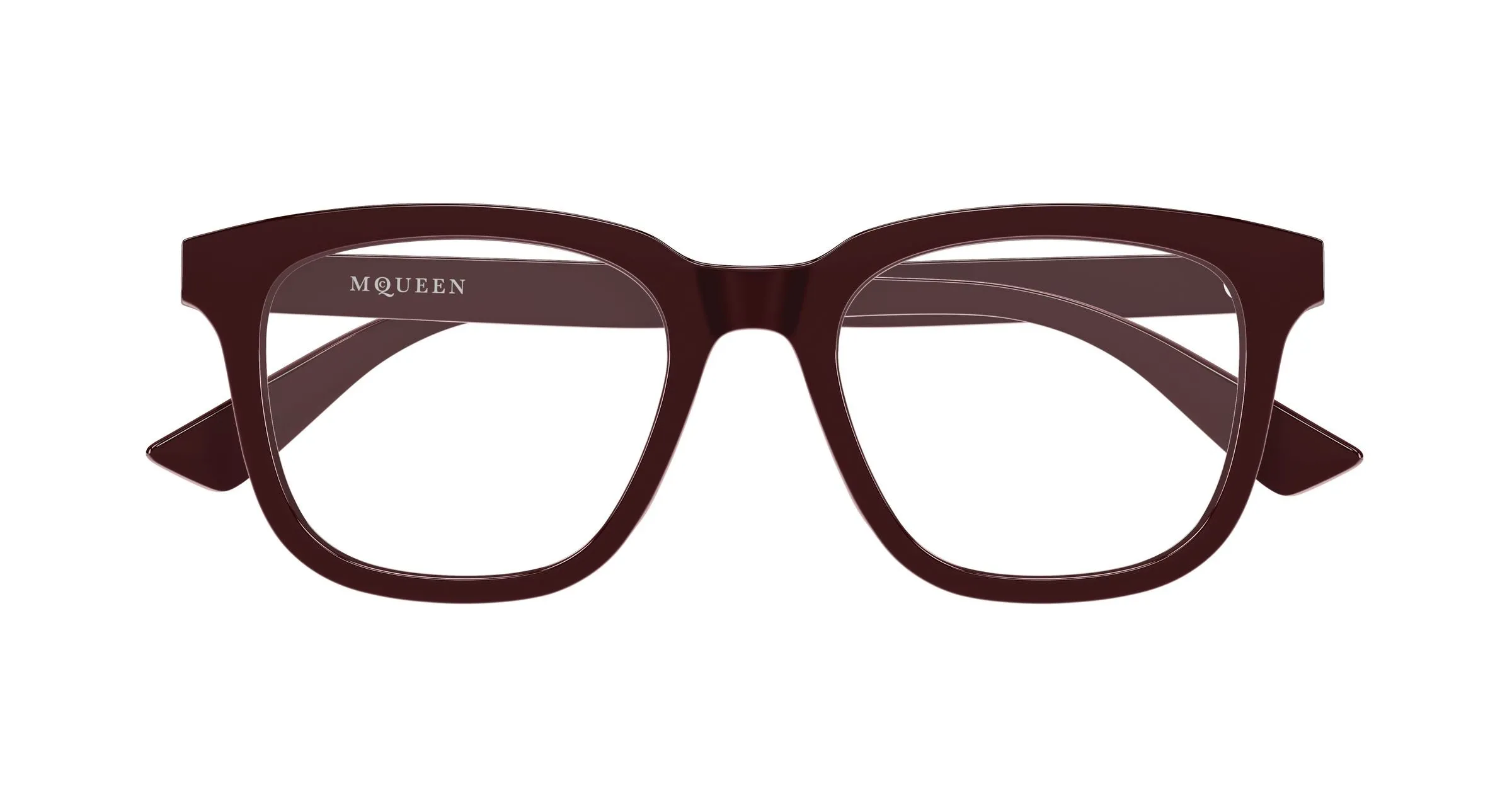 Alexander McQueen AM0539O 003 Montature da vista Acetato Rosso Trasparente Squadrata - immagine 2