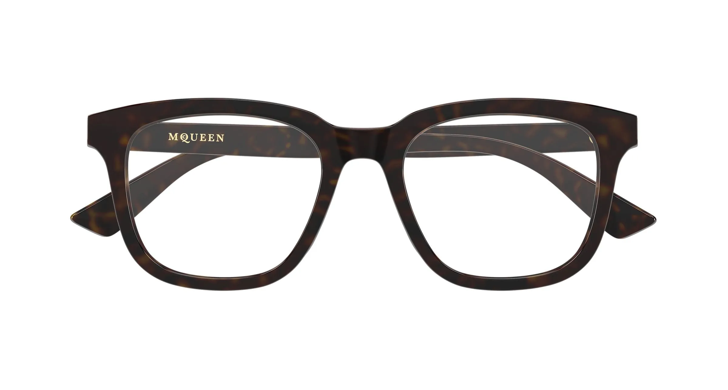 Alexander McQueen AM0539O 002 Montature da vista Acetato Havana Trasparente Squadrata - immagine 2