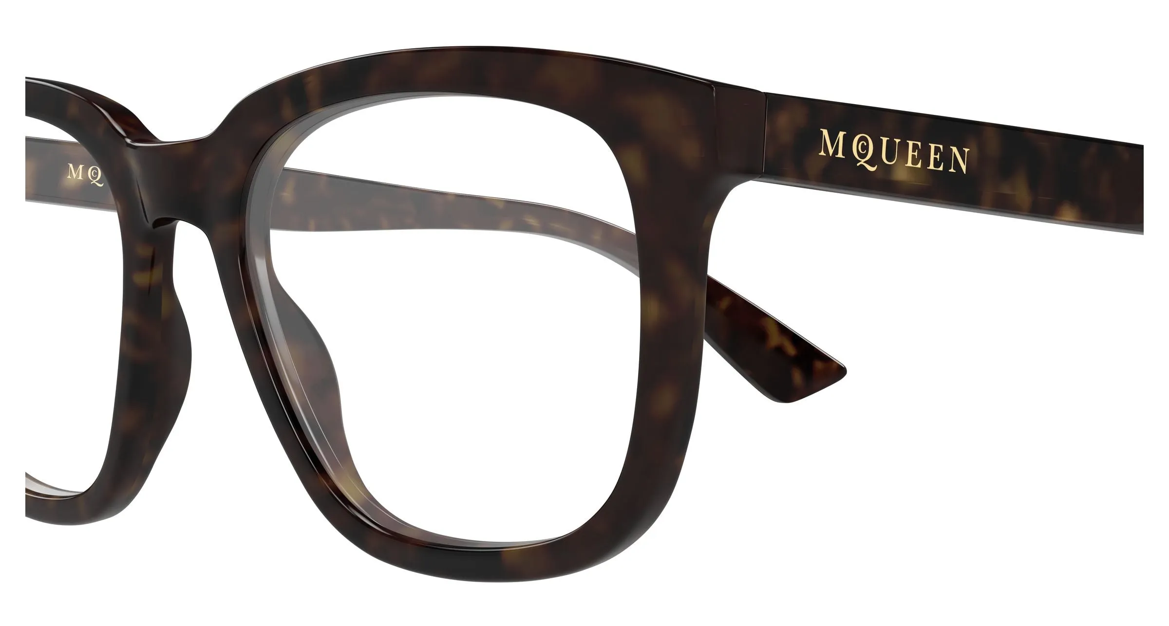 Alexander McQueen AM0539O 002 Montature da vista Acetato Havana Trasparente Squadrata - immagine 3