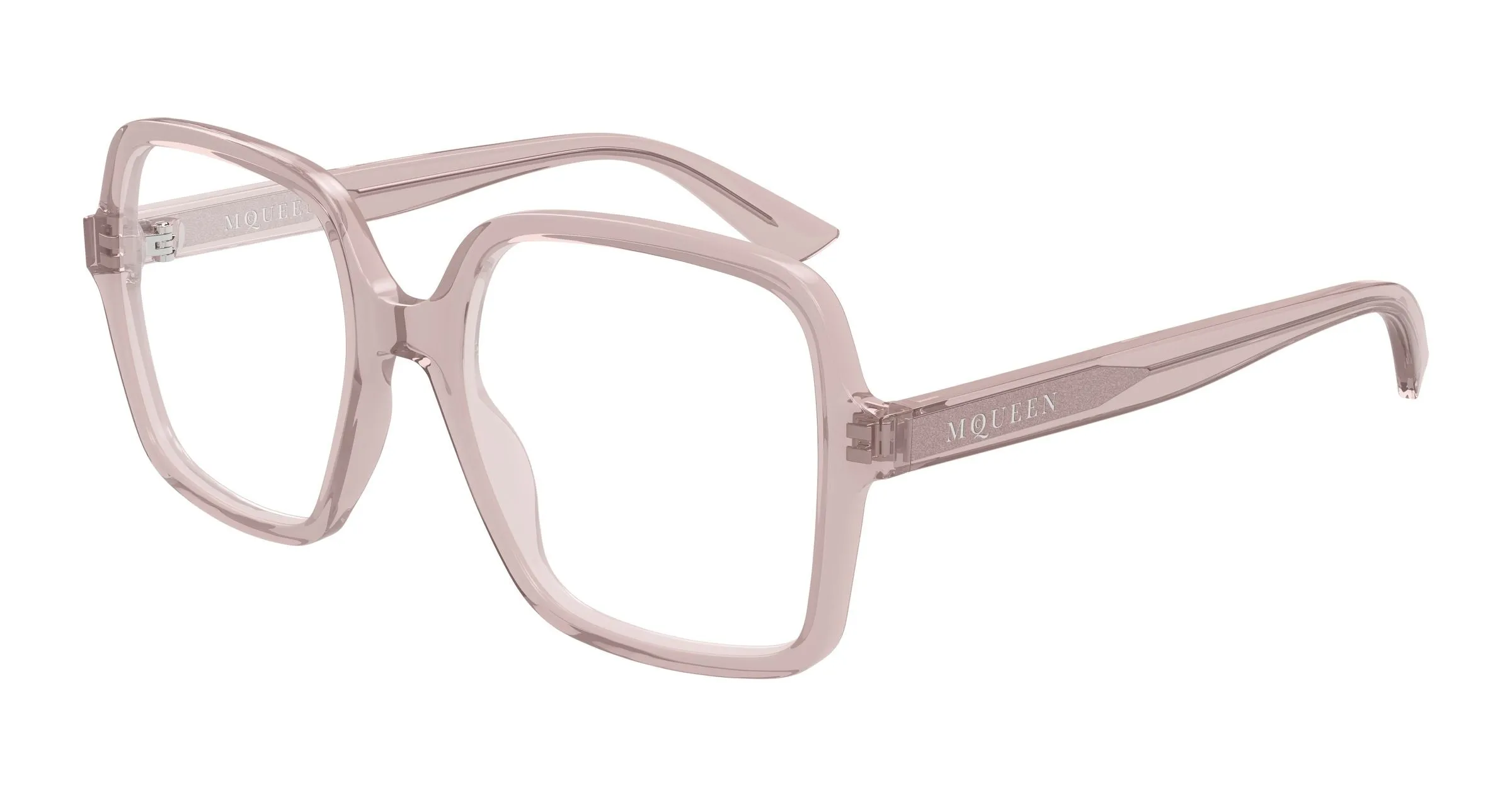 Alexander McQueen AM0538O 005 Montature da vista Acetato Rosa Trasparente Squadrata - immagine 1