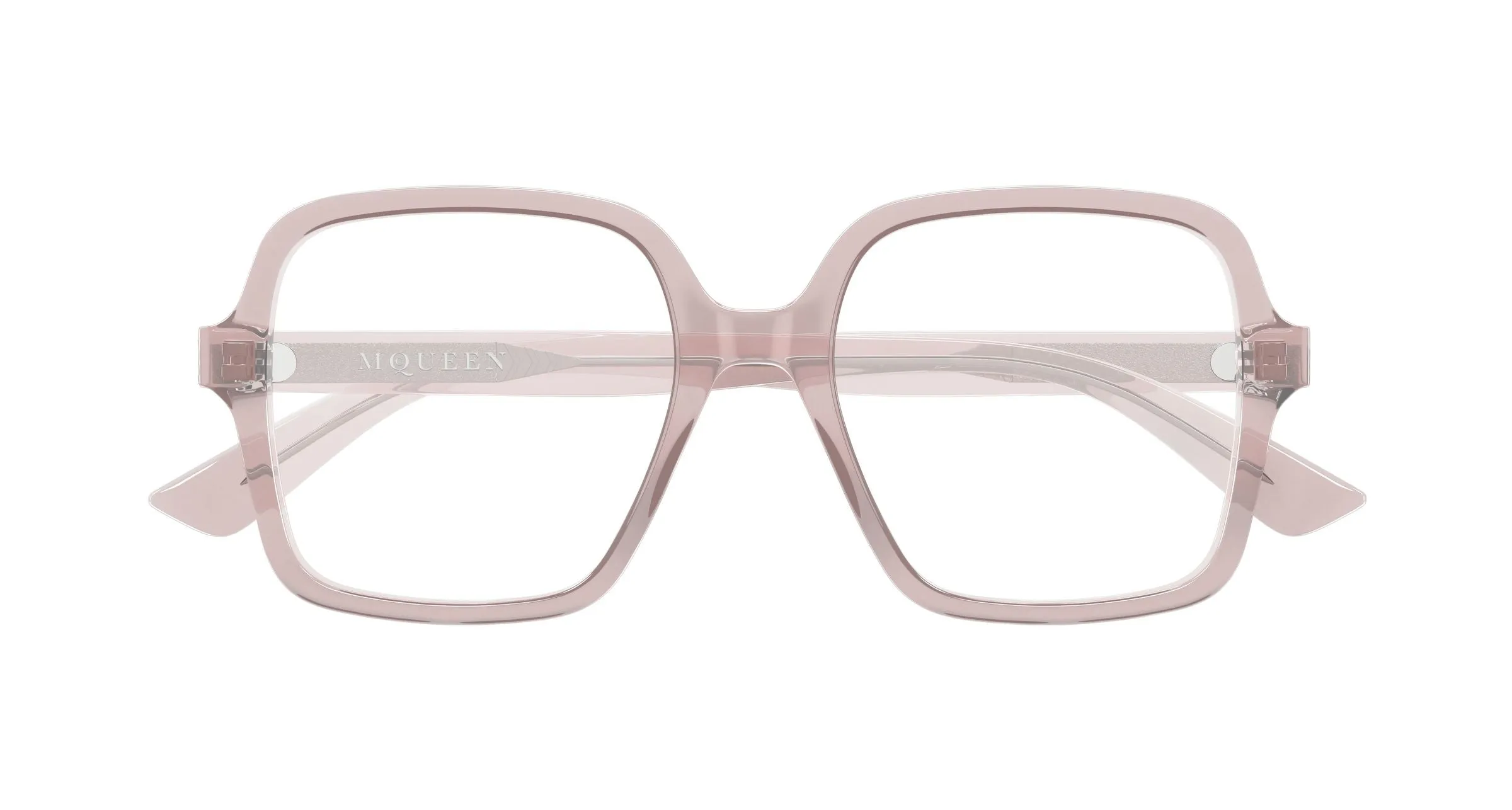 Alexander McQueen AM0538O 005 Montature da vista Acetato Rosa Trasparente Squadrata - immagine 2