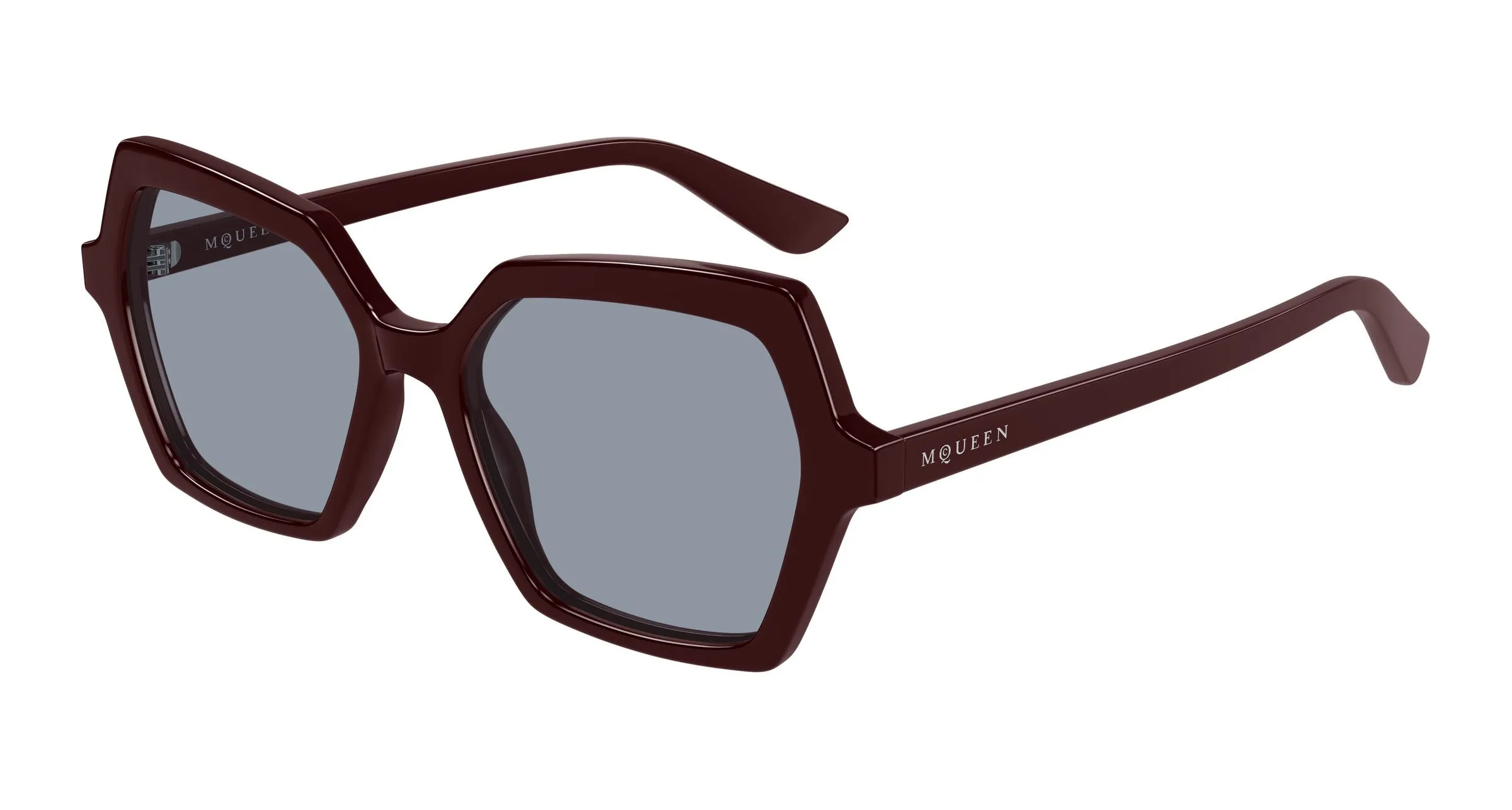 Alexander McQueen AM0537S 004 Occhiali da sole Acetato Rosso Azzurro Geometrica - immagine 1