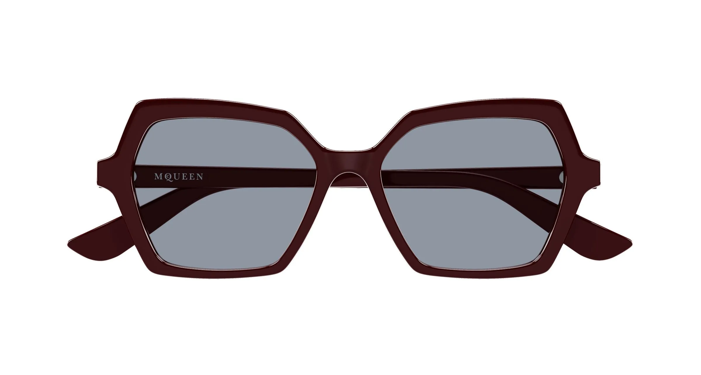 Alexander McQueen AM0537S 004 Occhiali da sole Acetato Rosso Azzurro Geometrica - immagine 2