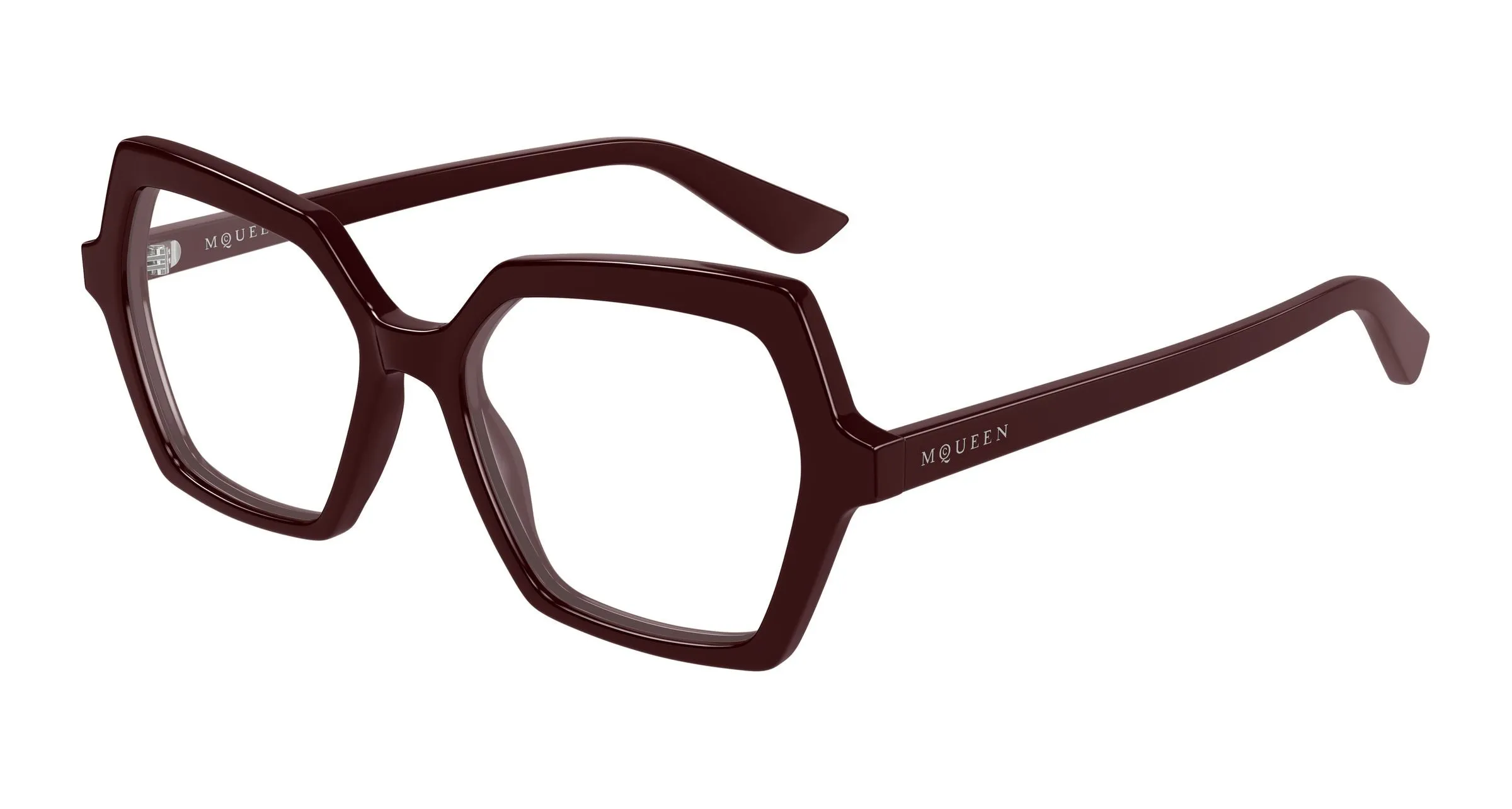 Alexander McQueen AM0537O 004 Montature da vista Acetato Rosso Trasparente Geometrica - immagine 1