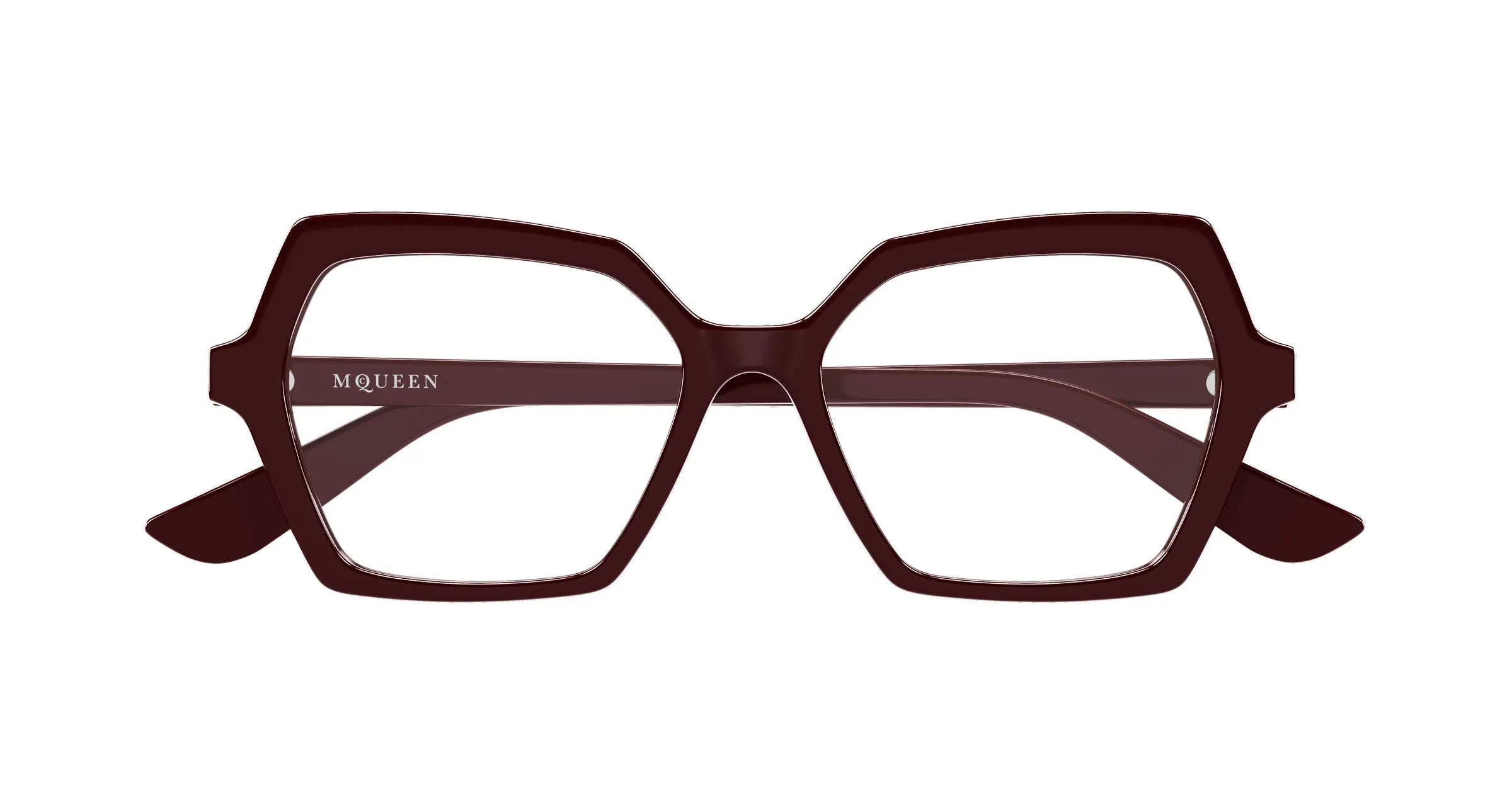 Alexander McQueen AM0537O 004 Montature da vista Acetato Rosso Trasparente Geometrica - immagine 2