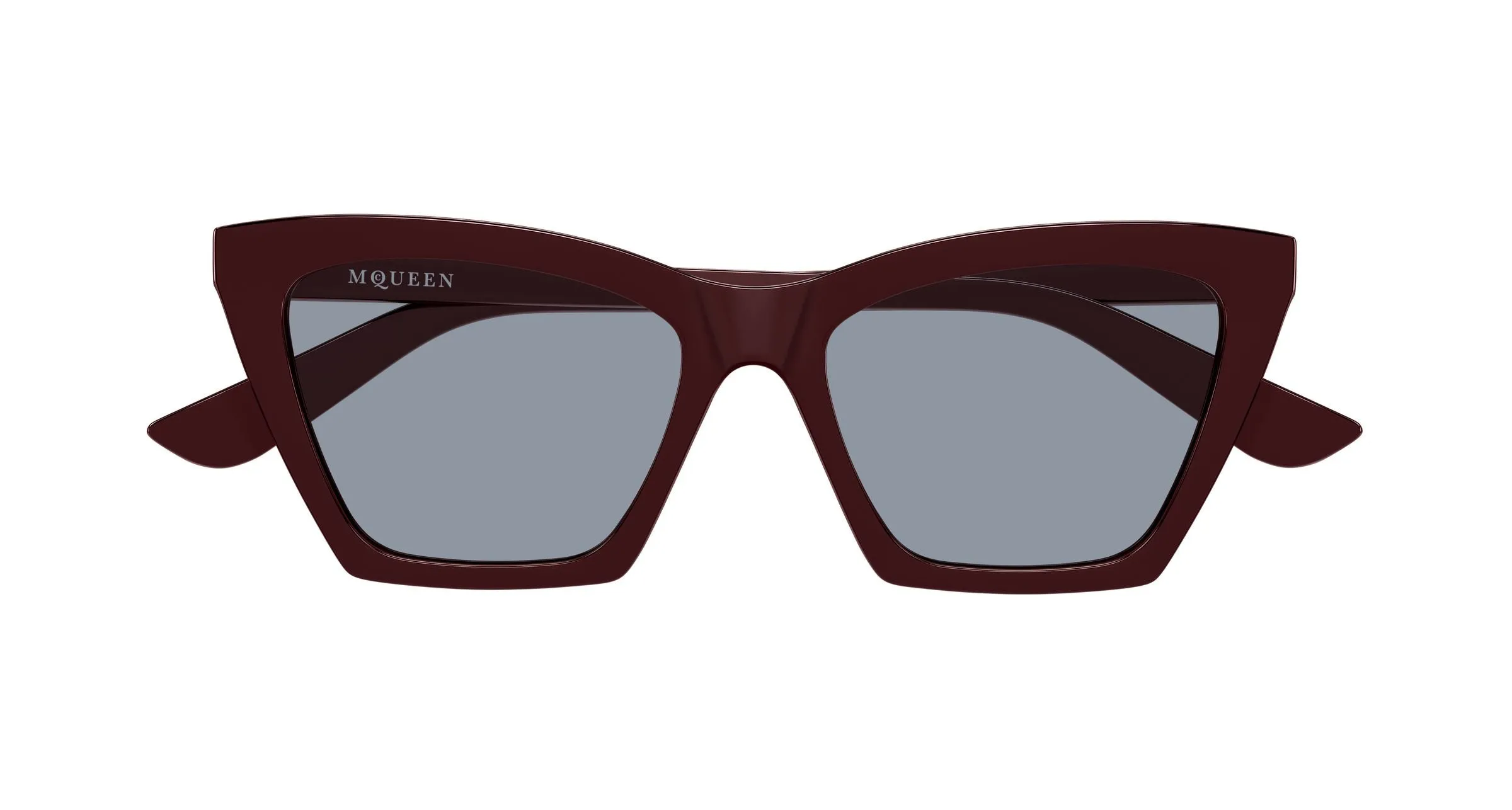 Alexander McQueen AM0536S 004 Occhiali da sole Acetato Rosso Azzurro Cat Eye - immagine 2