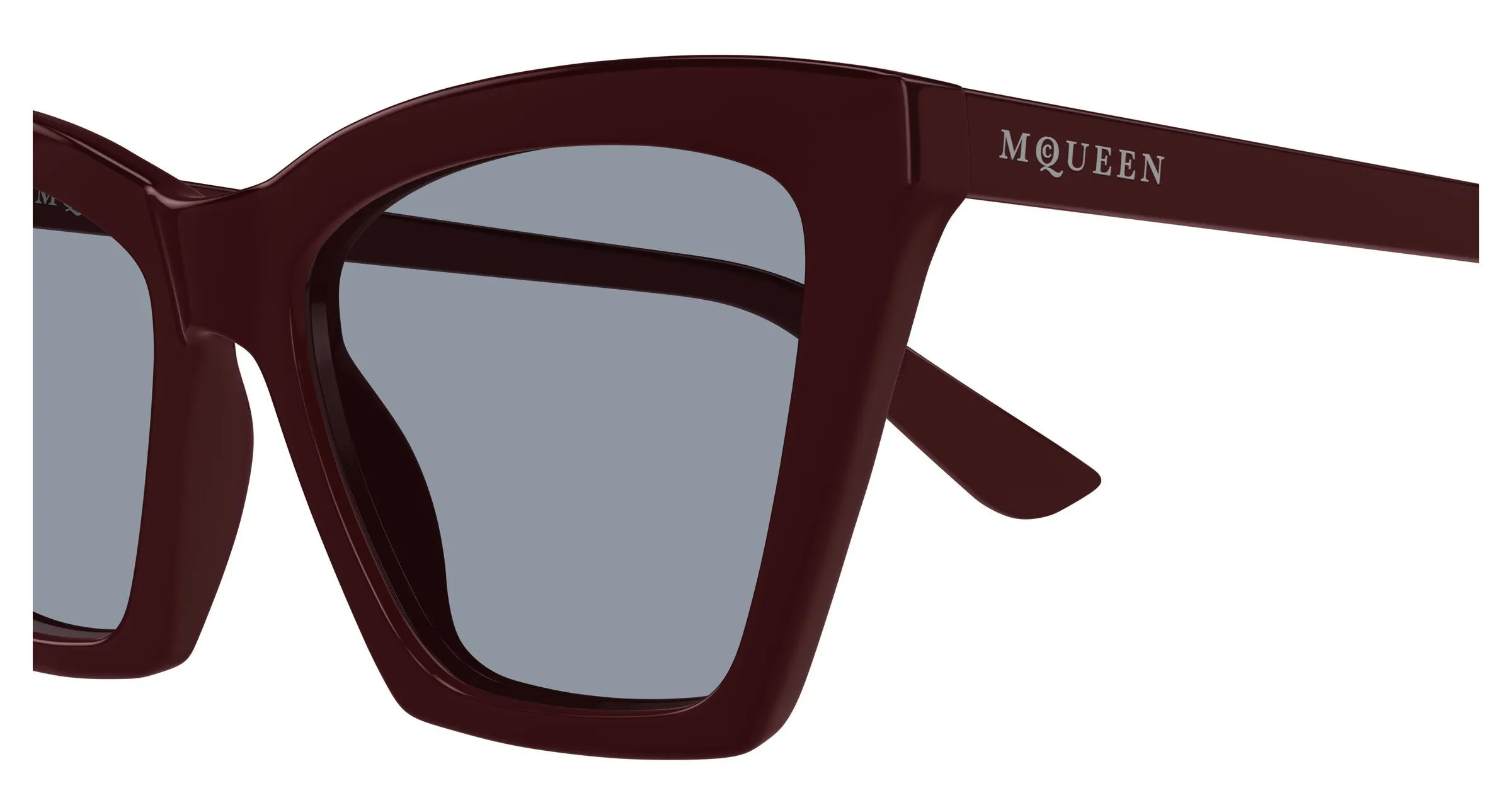 Alexander McQueen AM0536S 004 Occhiali da sole Acetato Rosso Azzurro Cat Eye - immagine 3