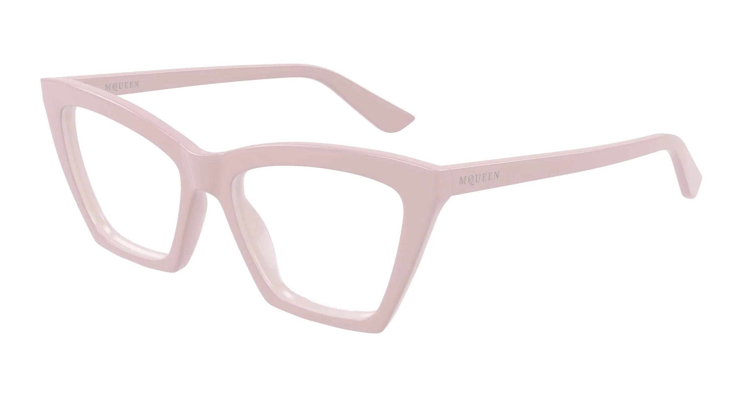 Alexander McQueen AM0536O 004 Montature da vista Acetato Rosa Trasparente Cat Eye - immagine 1