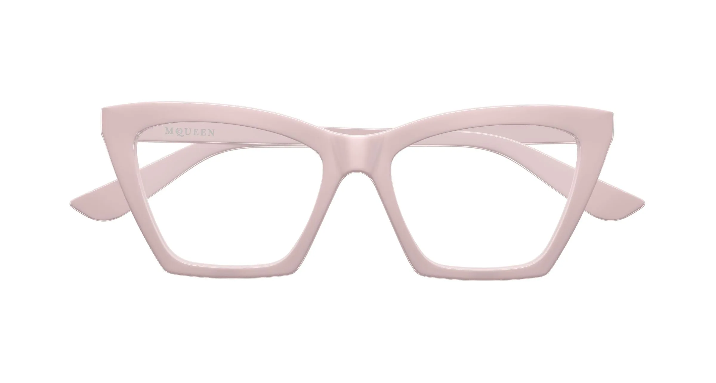 Alexander McQueen AM0536O 004 Montature da vista Acetato Rosa Trasparente Cat Eye - immagine 2