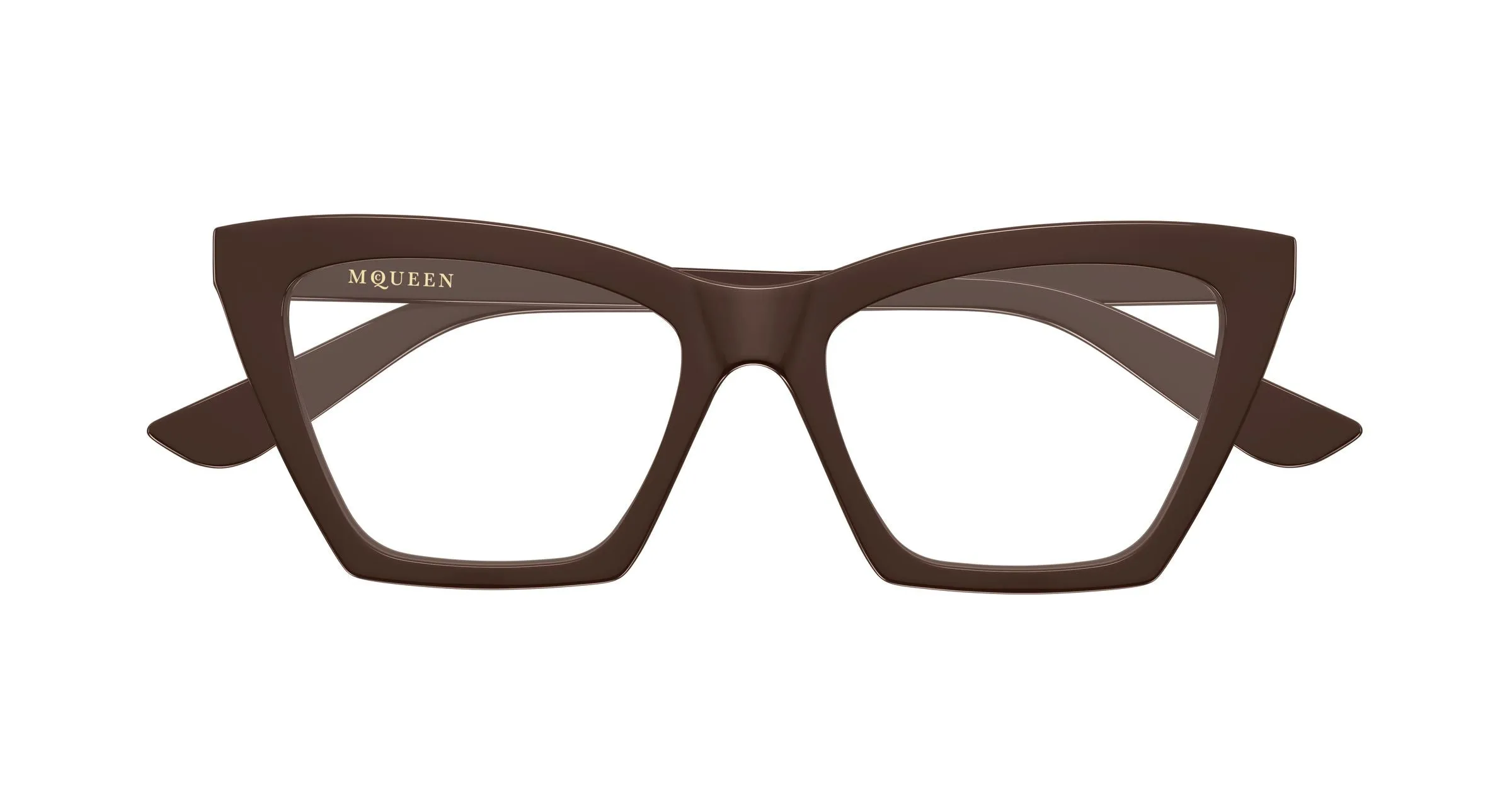 Alexander McQueen AM0536O 003 Montature da vista Acetato Marrone Trasparente Cat Eye - immagine 2