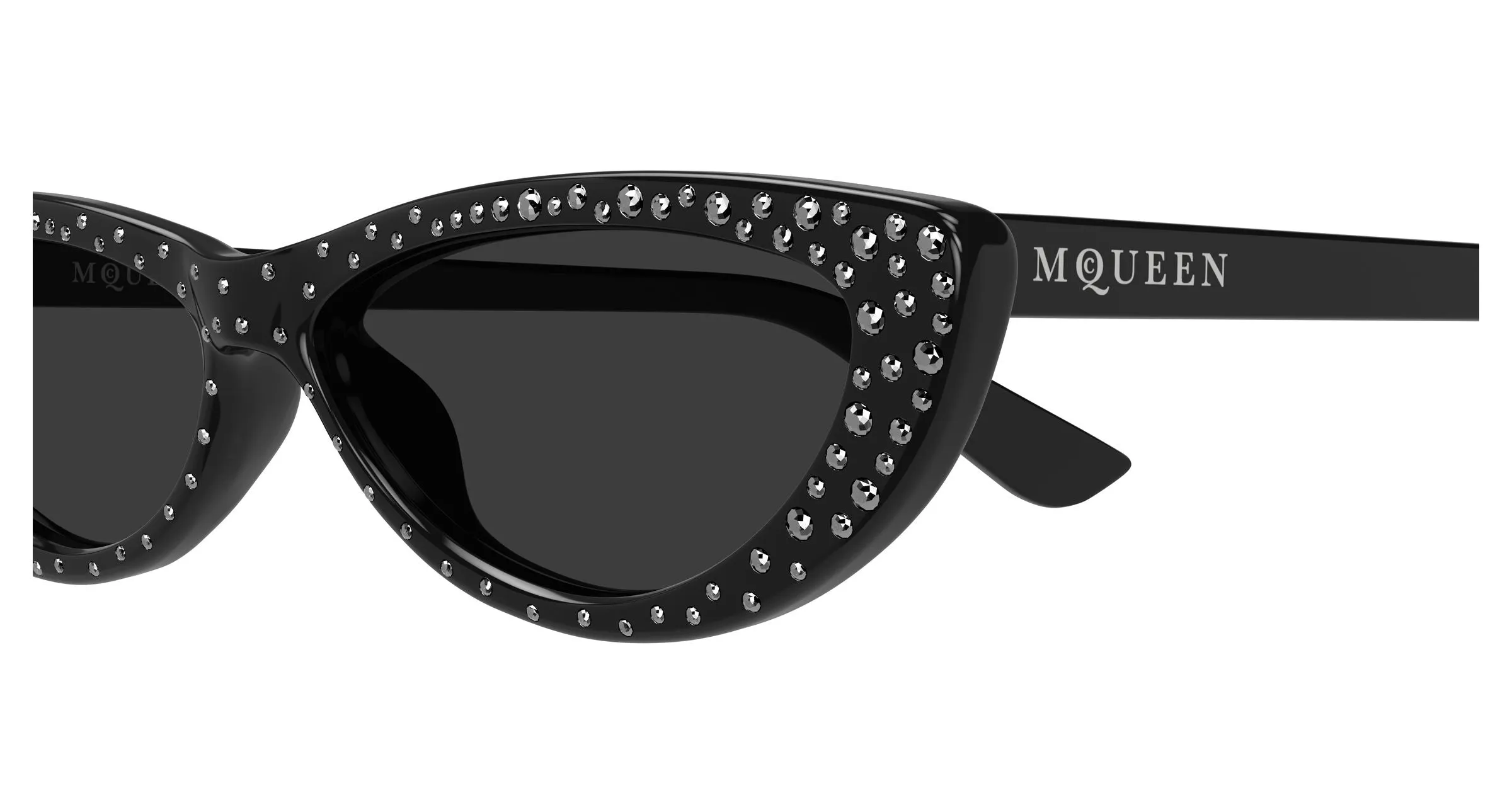 Alexander McQueen AM0535S 005 Occhiali da sole Acetato Nero Grigio Rotonda - immagine 3