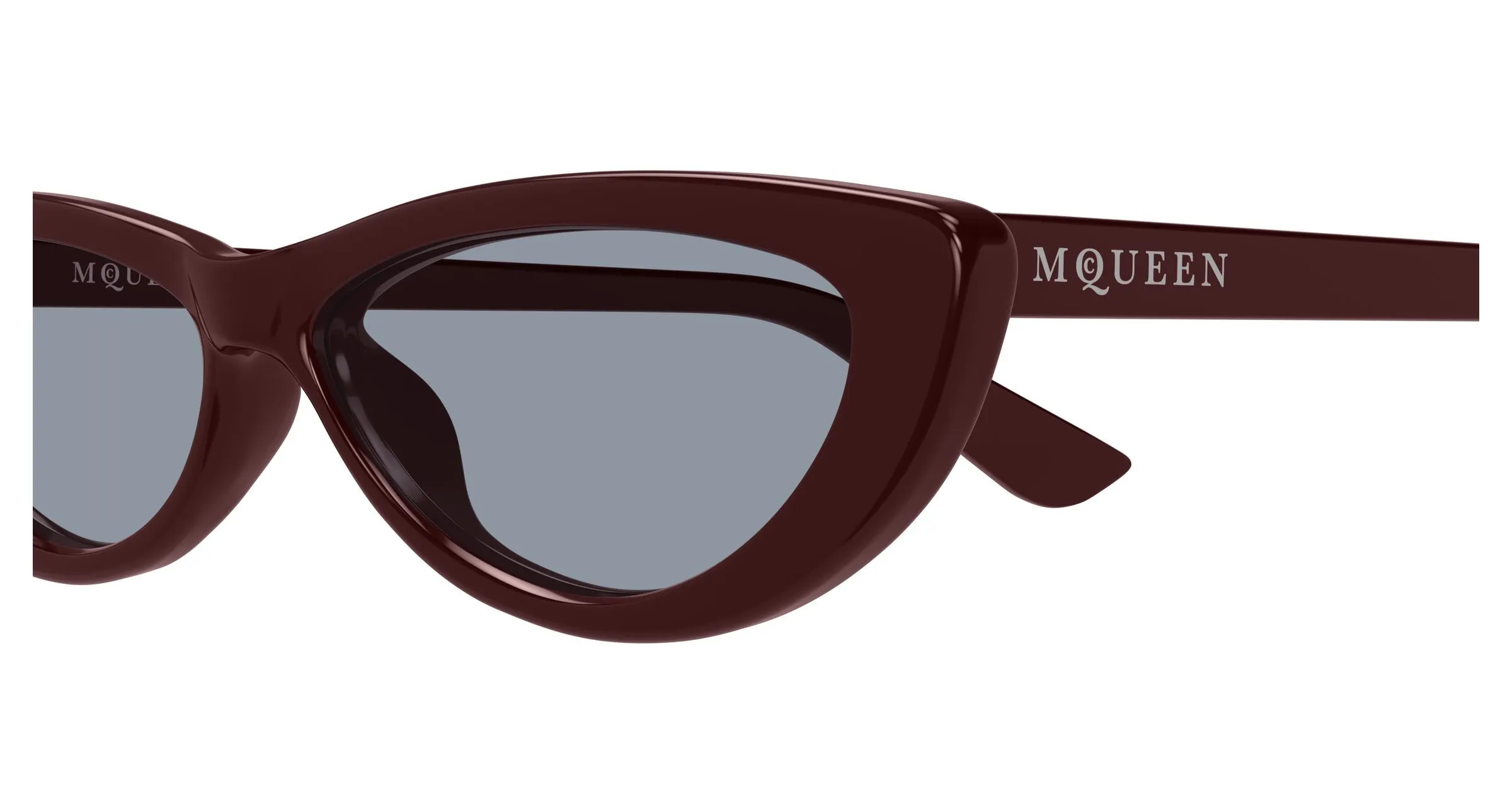 Alexander McQueen AM0535S 004 Occhiali da sole Acetato Rosso Azzurro Rotonda - immagine 3