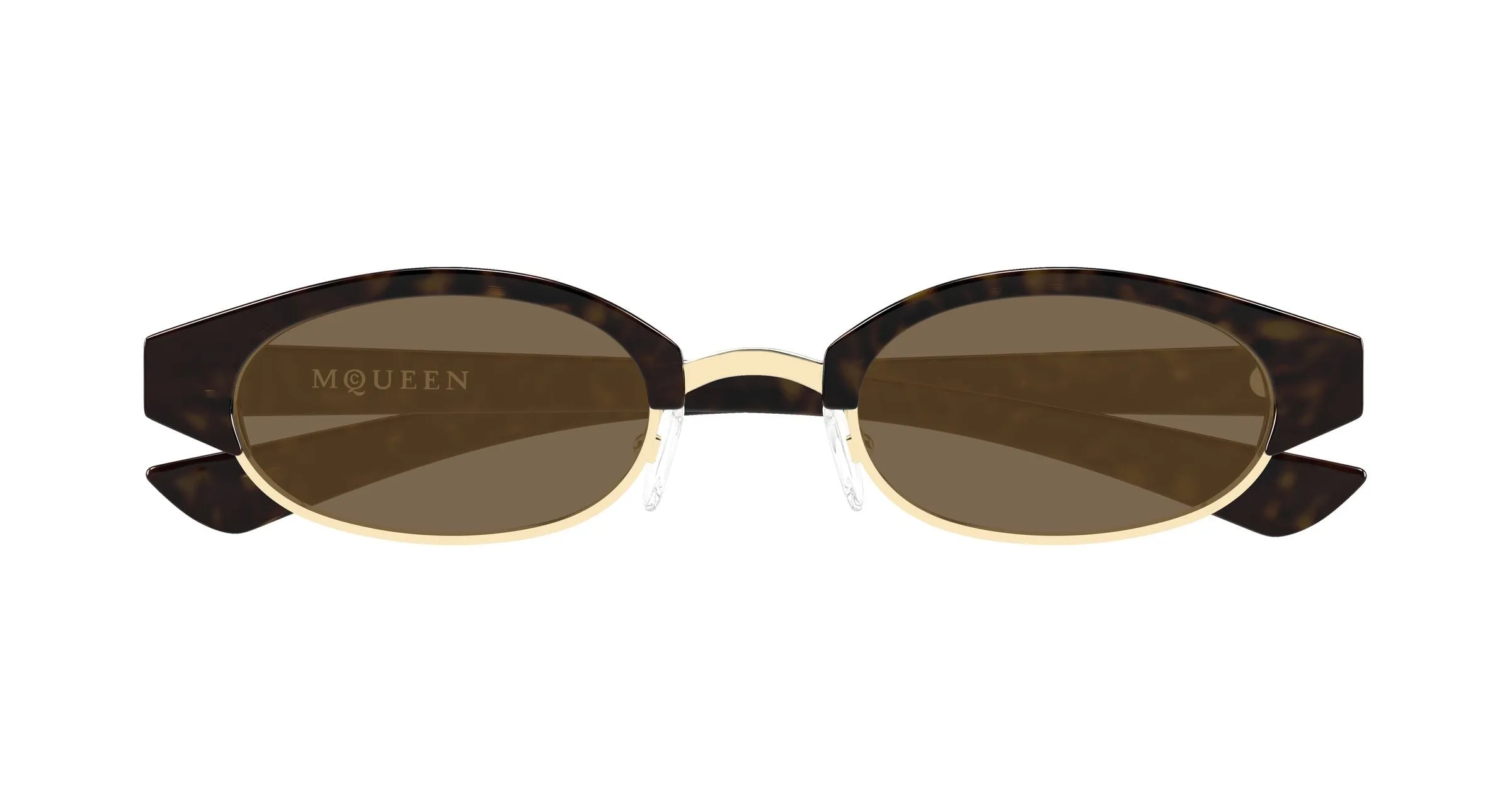 Alexander McQueen AM0534S 002 Occhiali da sole Acetato Havana Marrone Rotonda - immagine 2