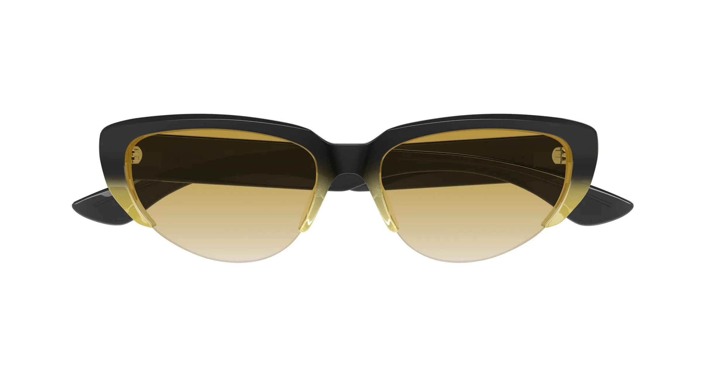 Alexander McQueen AM0533S 003 Occhiali da sole Acetato Giallo Marrone Cat Eye - immagine 2
