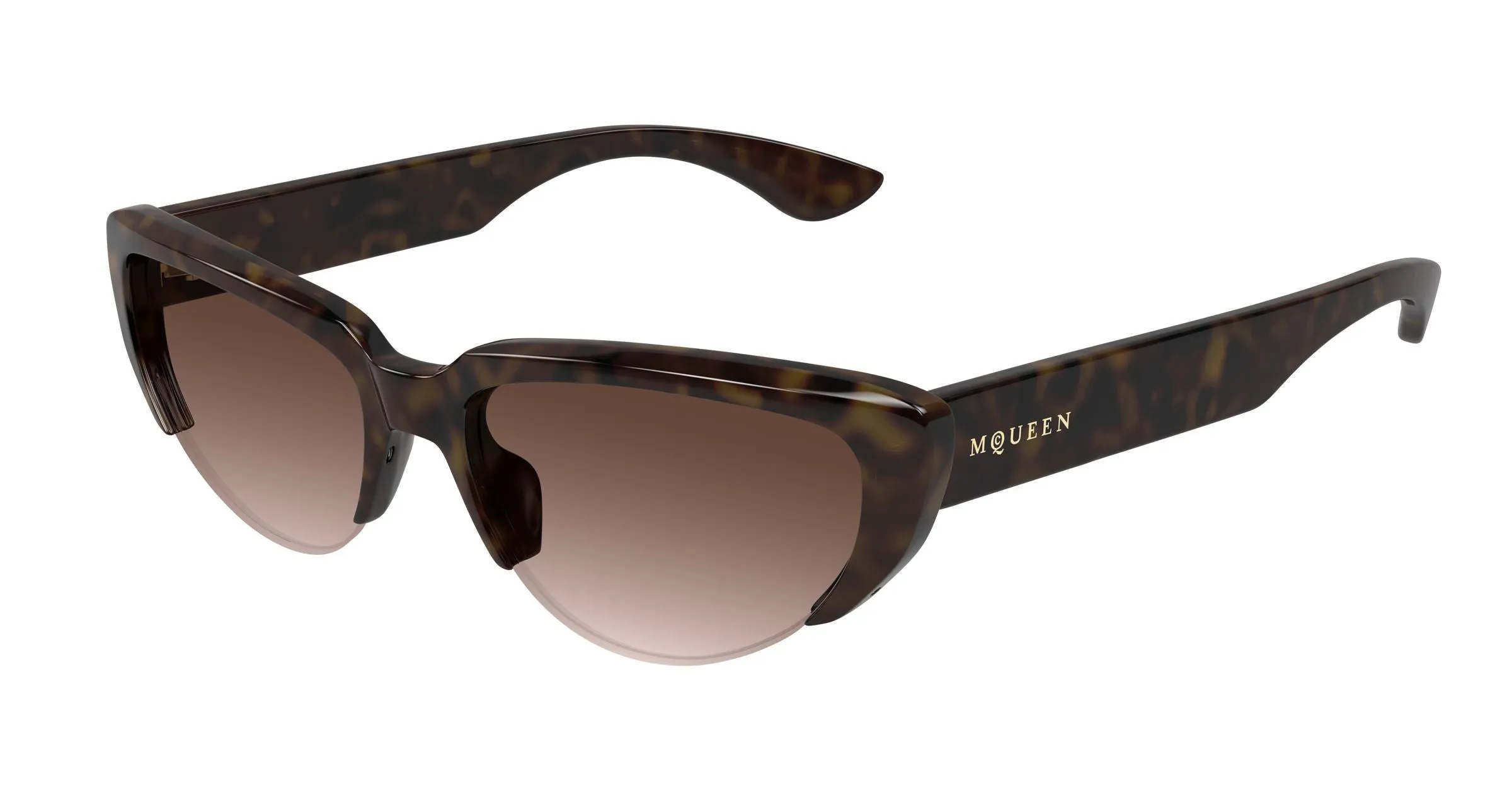 Alexander McQueen AM0533S 002 Occhiali da sole Acetato Havana Marrone Cat Eye - immagine 1