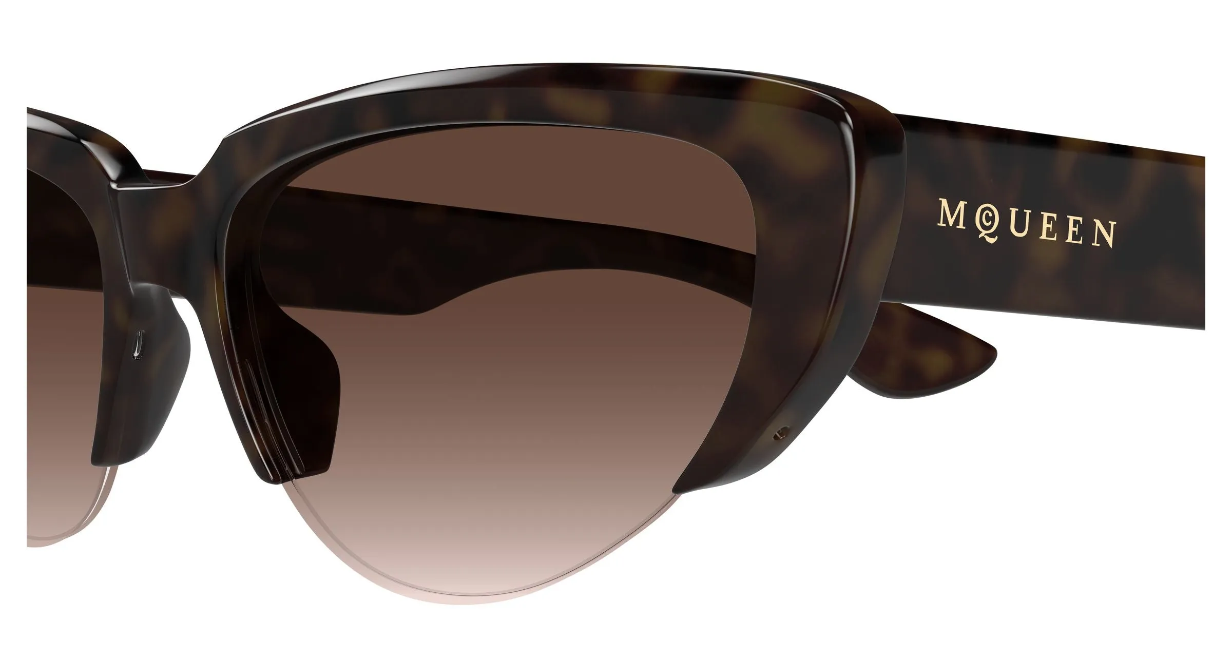 Alexander McQueen AM0533S 002 Occhiali da sole Acetato Havana Marrone Cat Eye - immagine 3