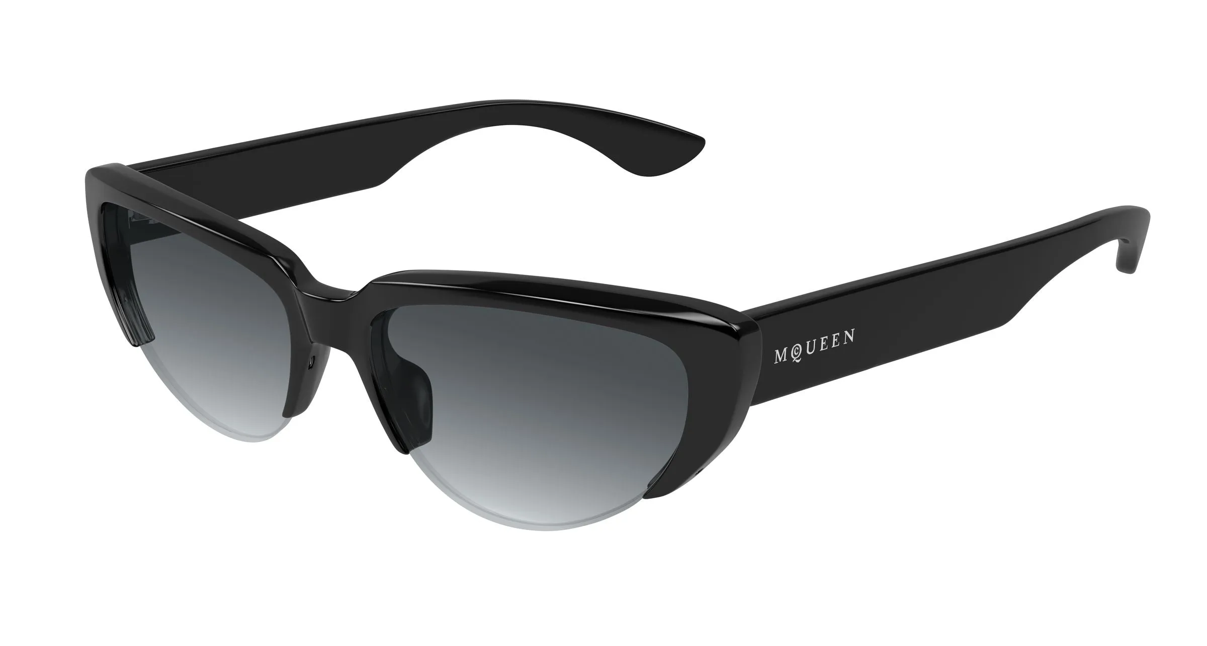 Alexander McQueen AM0533S 001 Occhiali da sole Acetato Nero Grigio Cat Eye - immagine 1